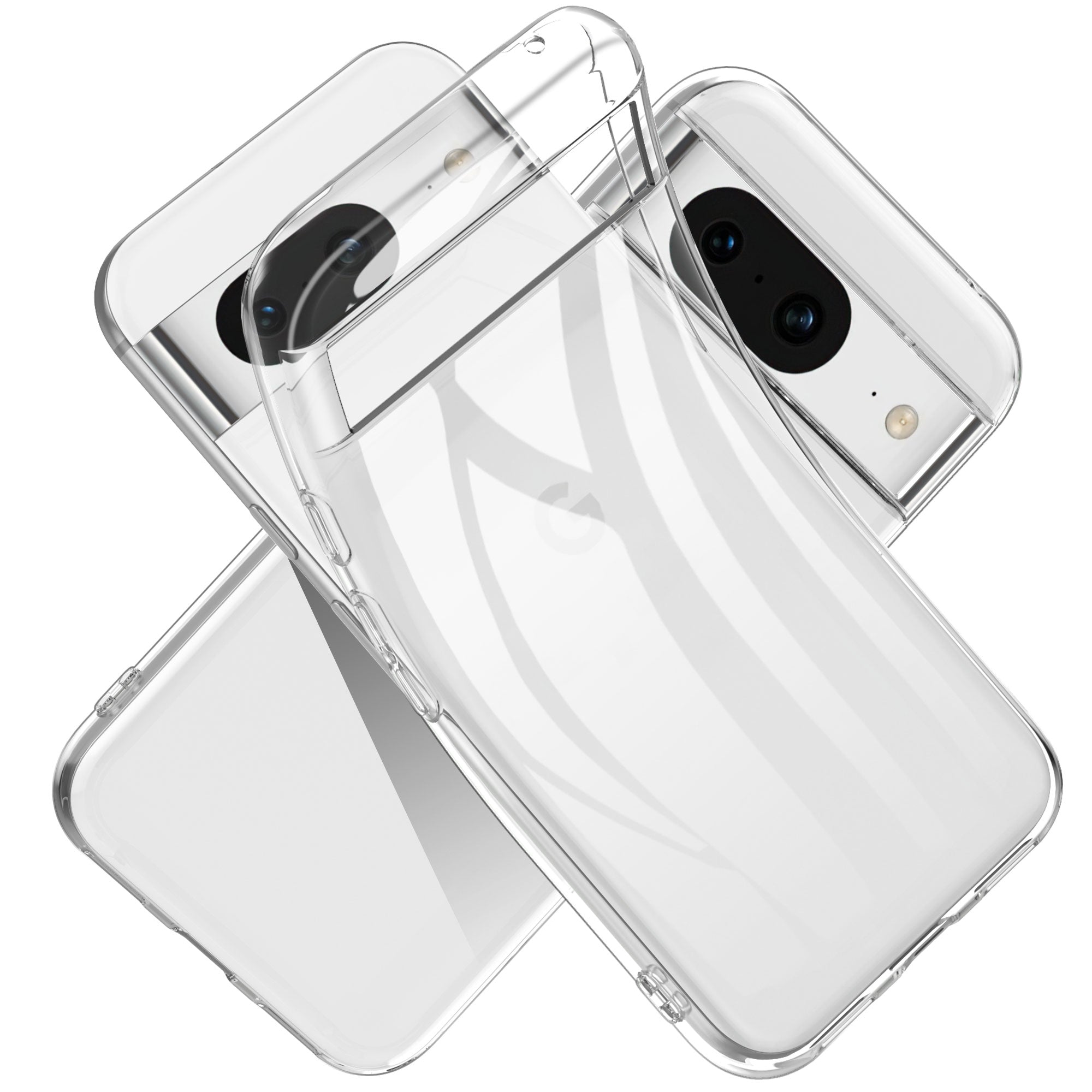 For Google Pixel 8a Clear Case TPU Anti-fingerprint Phone Cover