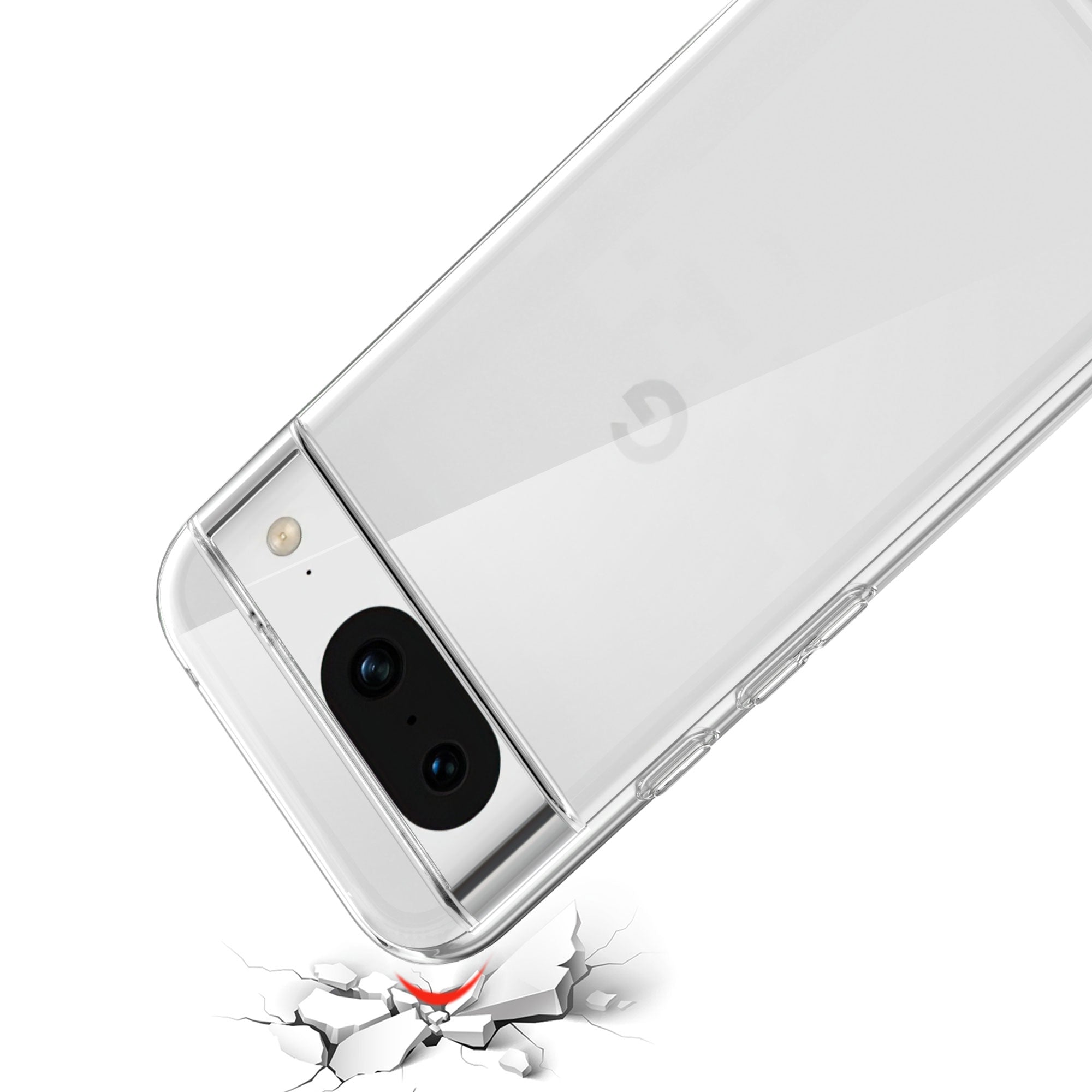 For Google Pixel 8a Clear Case TPU Anti-fingerprint Phone Cover