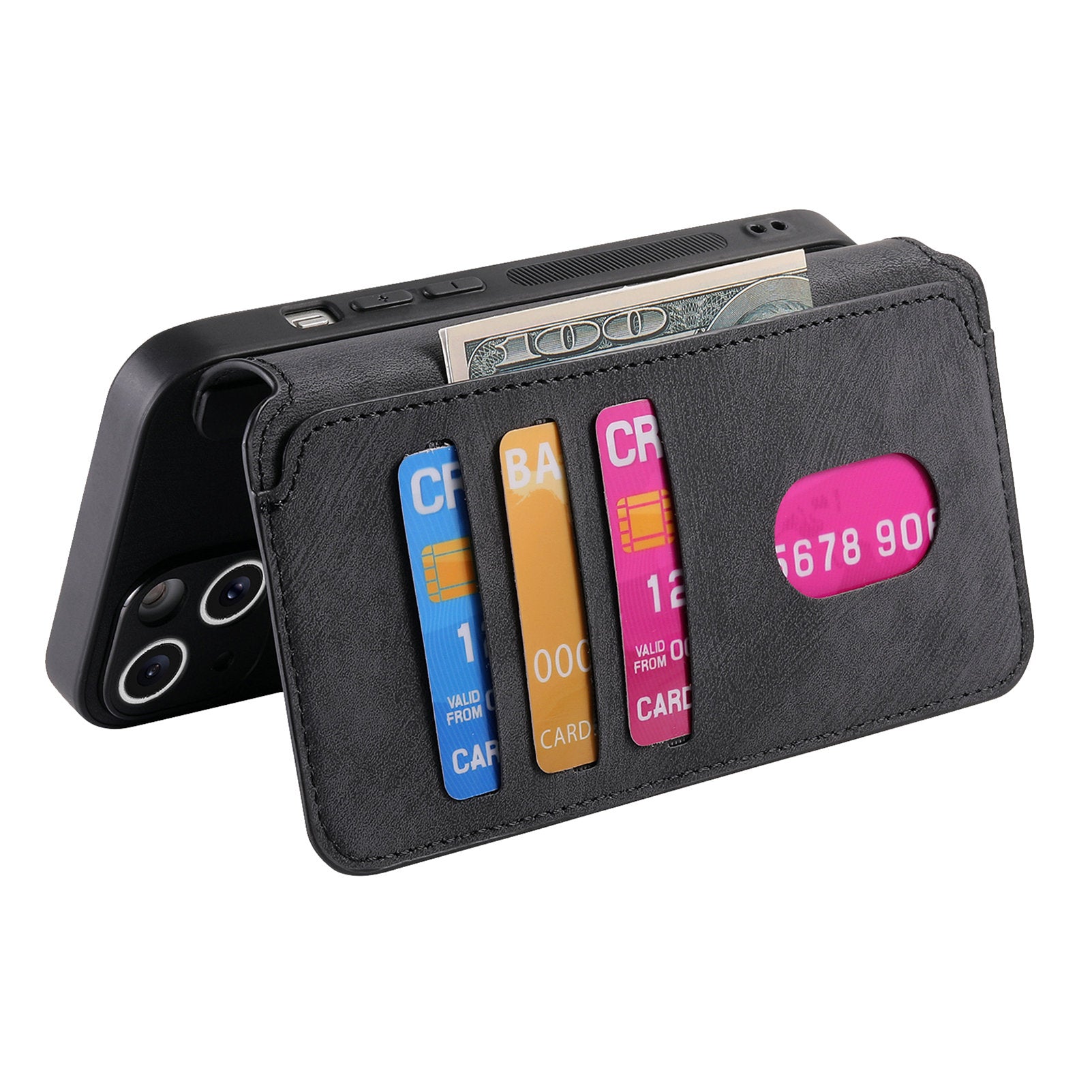 CASENEO MW-03 For iPhone 15 Case Detachable PU Leather Coated TPU Stand Wallet Phone Cover
