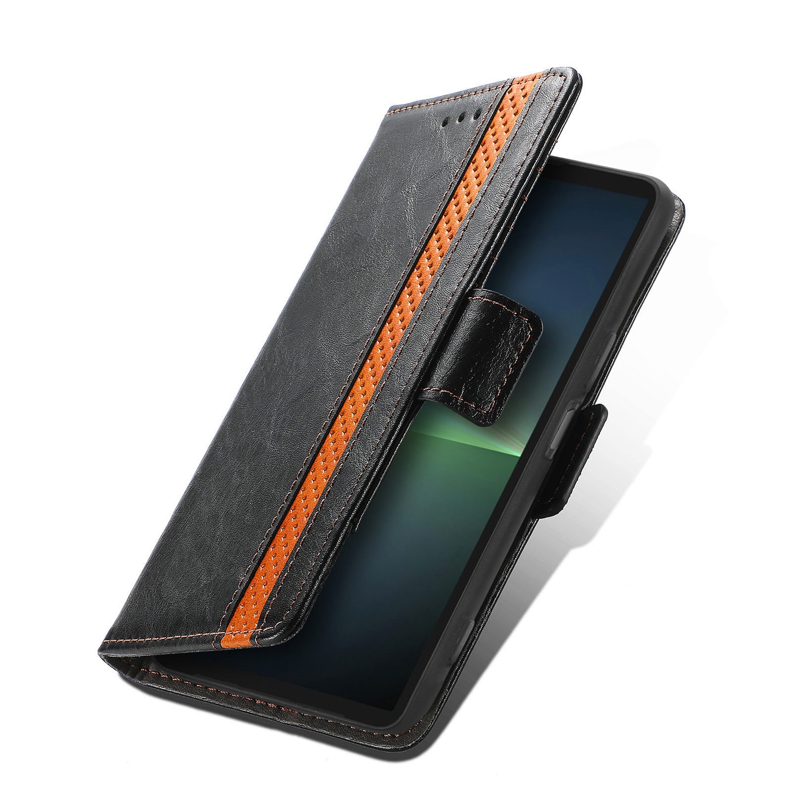 CASENEO 002 Series For Sony Xperia 5 V Leather Case Wallet Design Splicing Smart Phone Cover