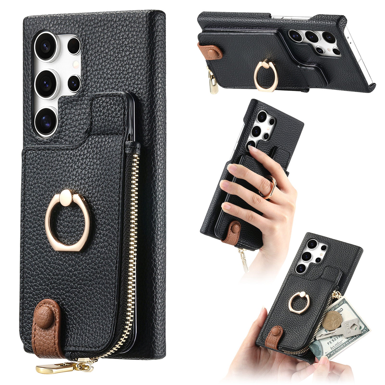Y3 for Samsung Galaxy S23 Ultra Case RFID Blocking Ring Kickstand Anti-drop Phone Cover