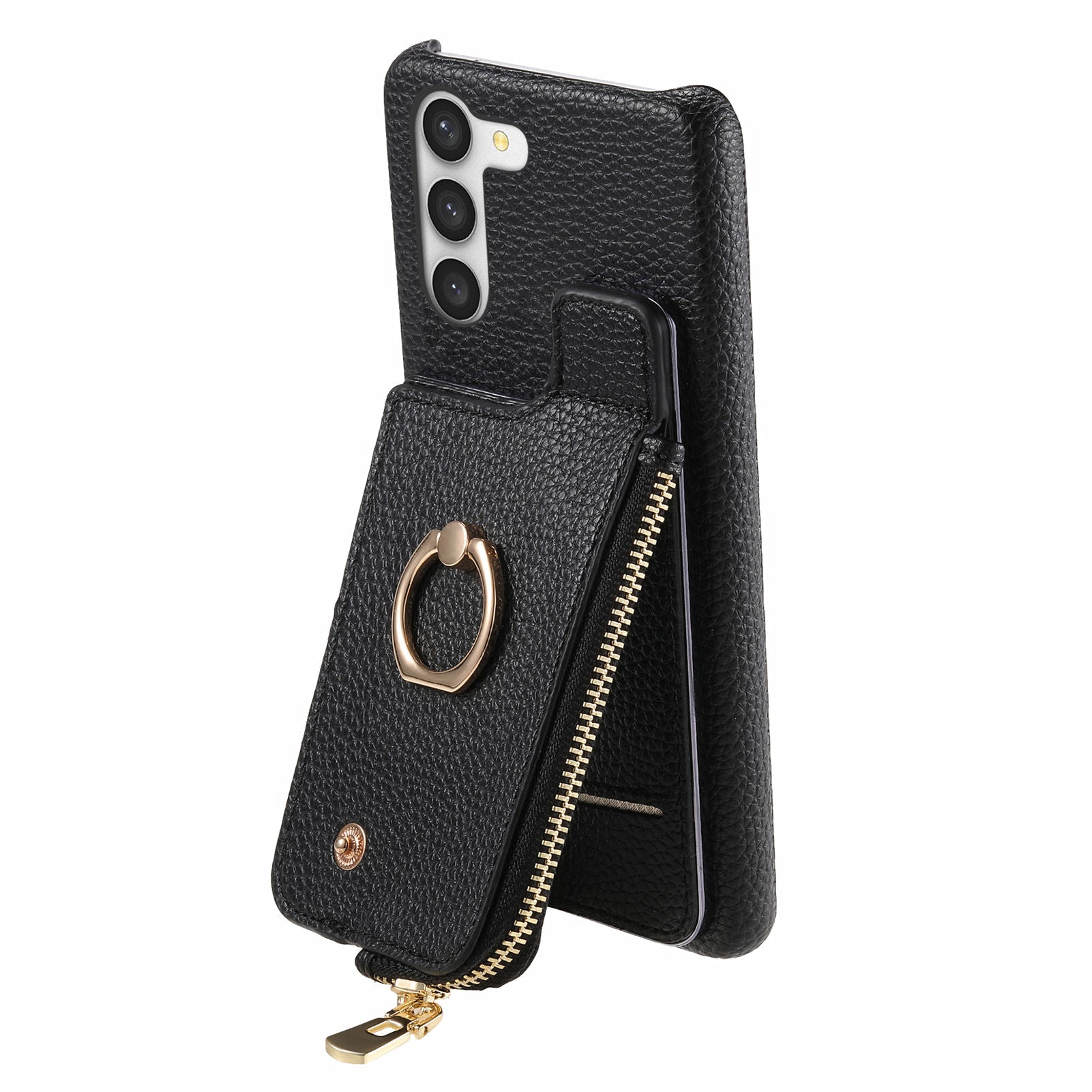Y3 for Samsung Galaxy S23+ Leather Case Zipper RFID Blocking Phone Cover