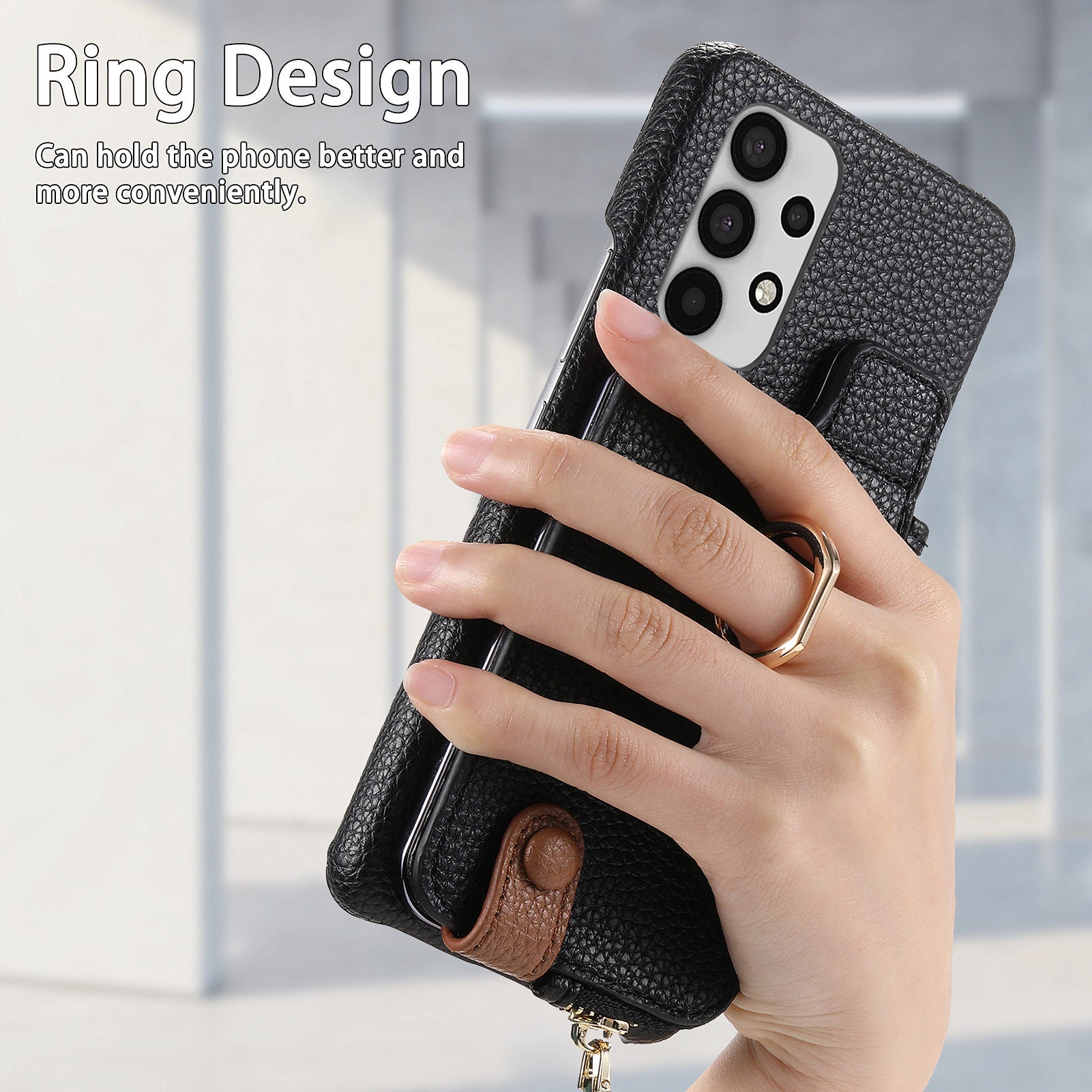 Y3 for Samsung Galaxy A53 5G Shockproof Case RFID Blocking Zipper Pocket Phone Cover