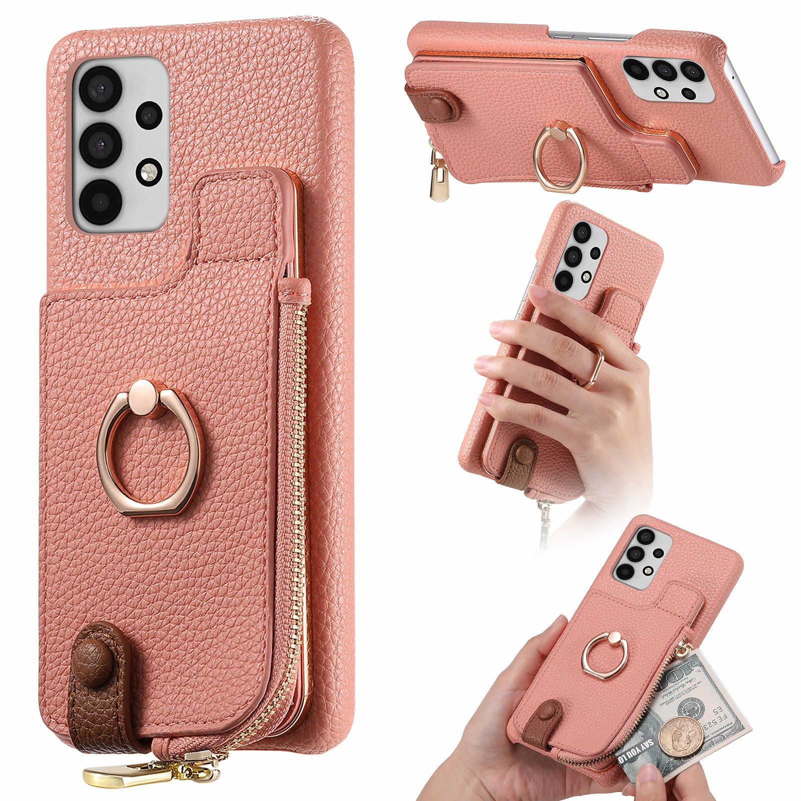 Y3 for Samsung Galaxy A53 5G Shockproof Case RFID Blocking Zipper Pocket Phone Cover