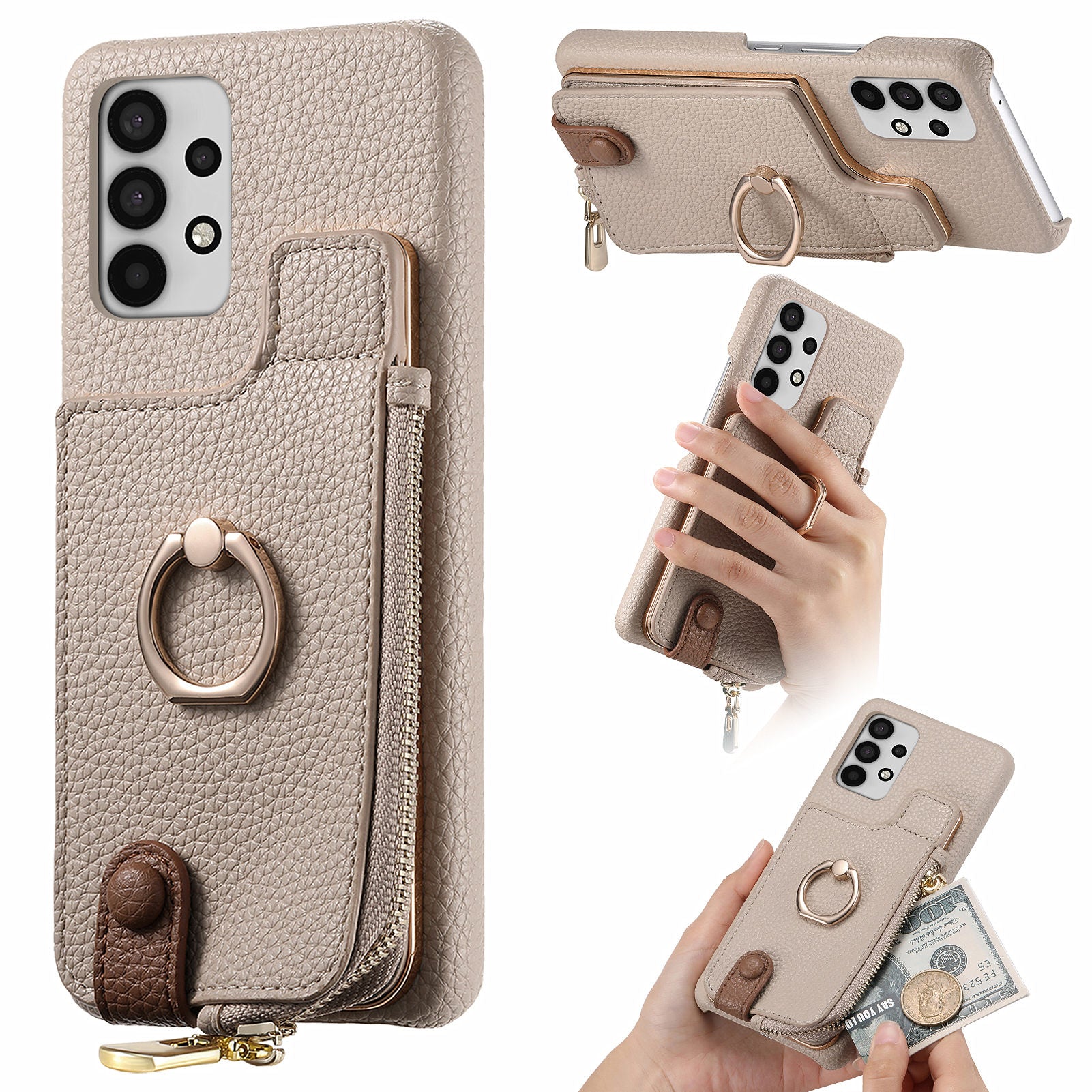 Y3 for Samsung Galaxy A53 5G Shockproof Case RFID Blocking Zipper Pocket Phone Cover