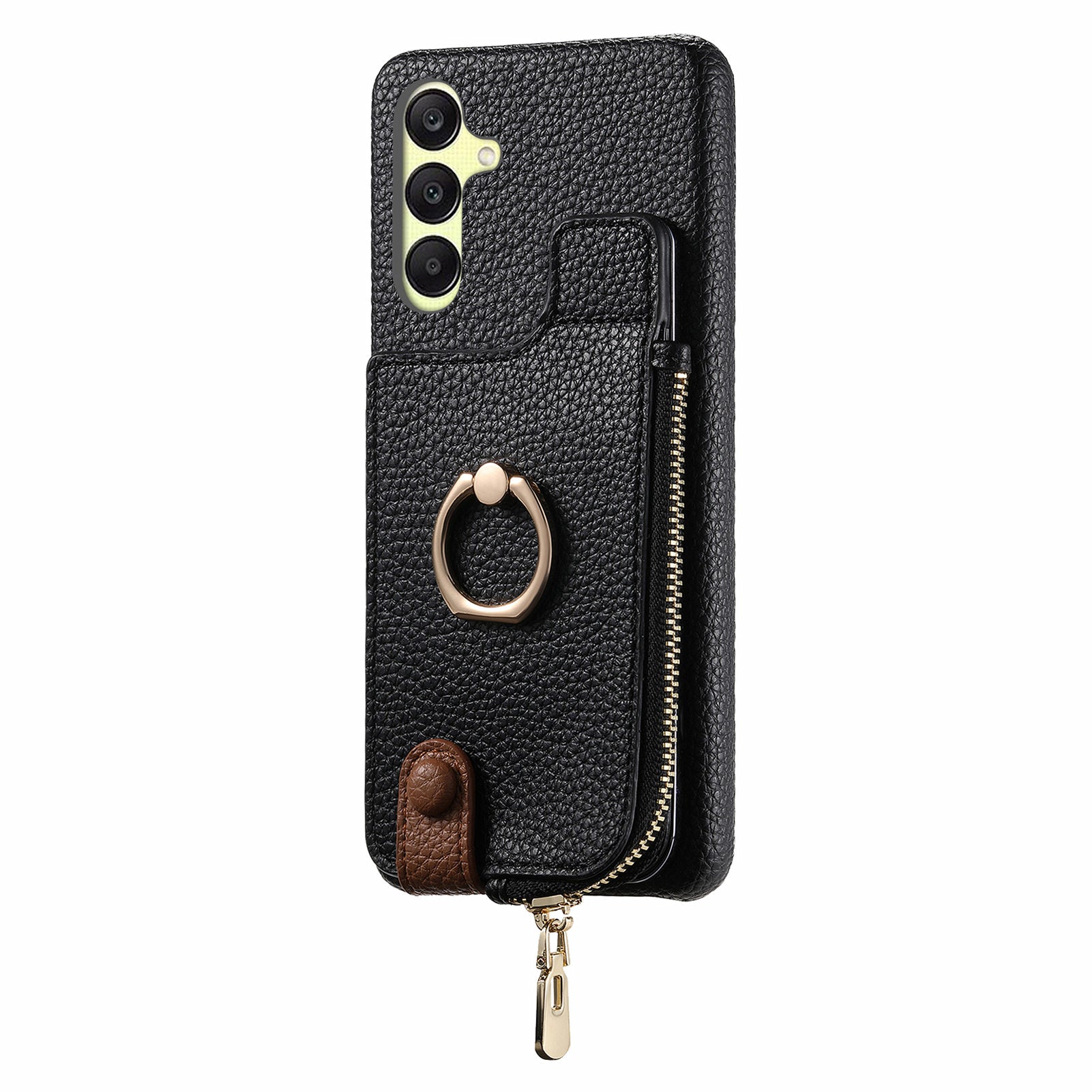 Y3 For Samsung Galaxy A25 5G (Global) (161.0 x 76.5 x 8.3mm) Case Zipper Ring Kickstand Anti-fall Phone Cover