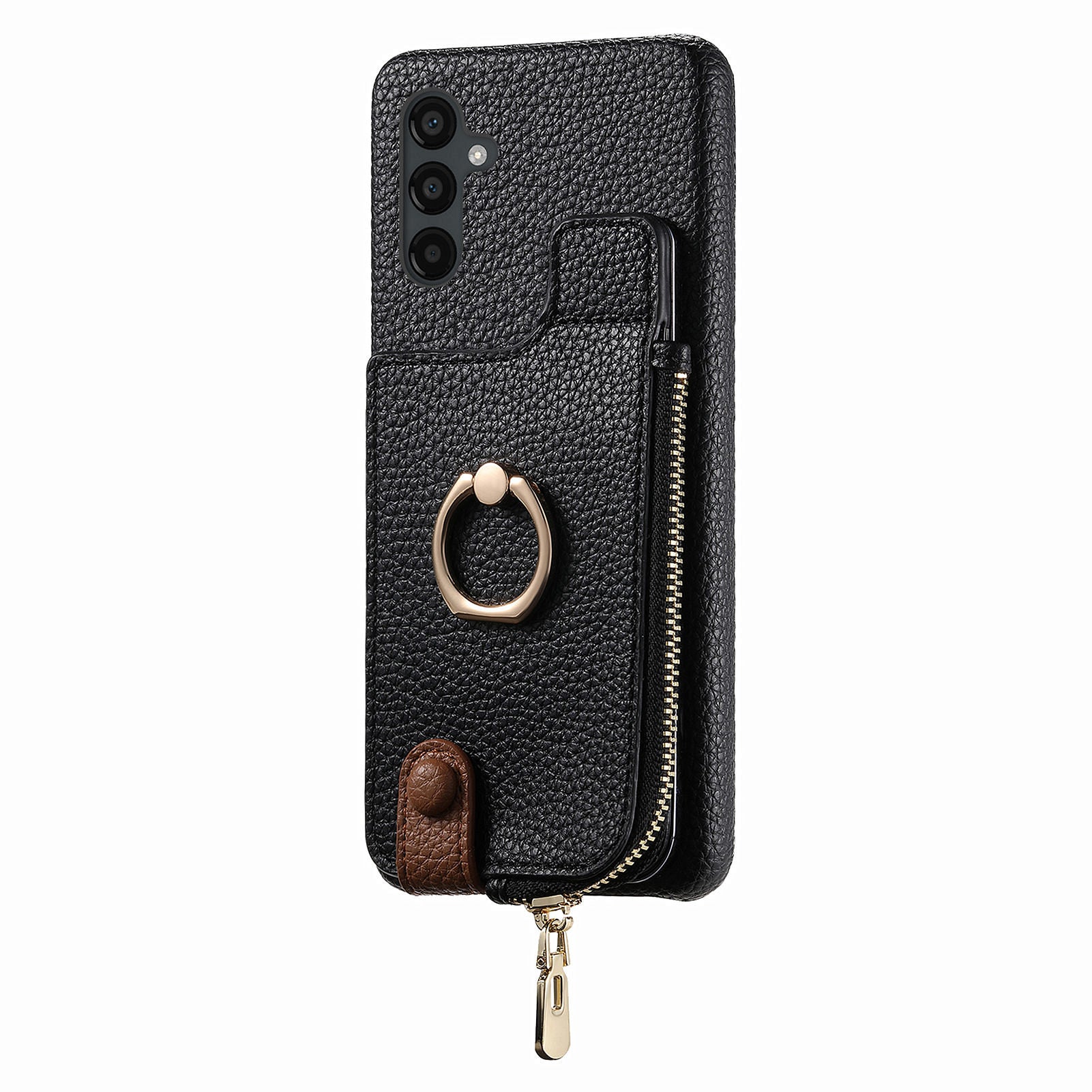 Y3 For Samsung Galaxy A24 4G (162.1 x 77.6 x 8.3mm) Case Ring Kickstand Leather+TPU Phone Cover