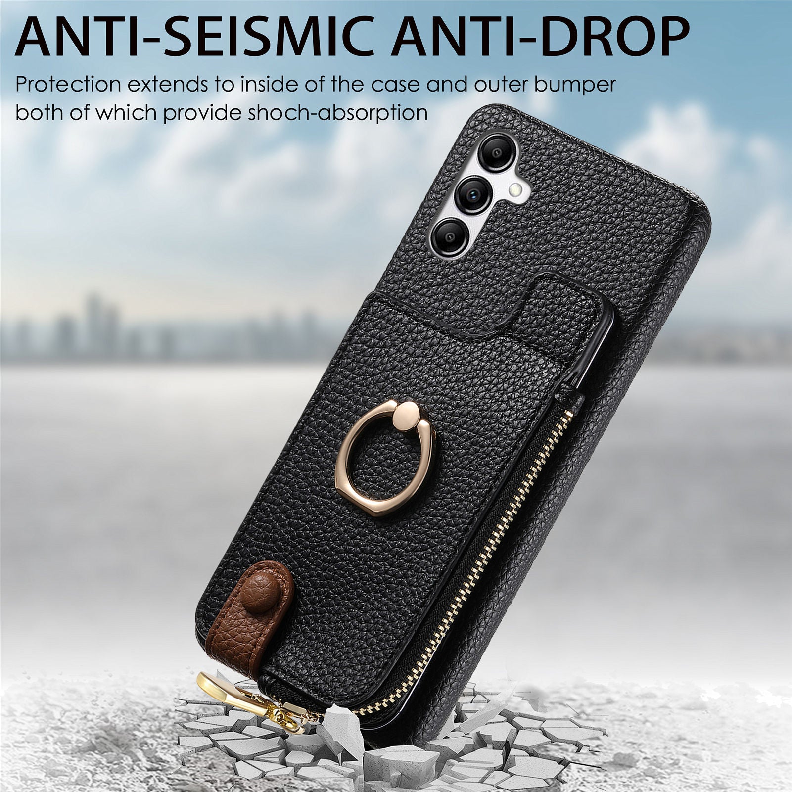 Y3 for Samsung Galaxy A14 5G / 4G Case Kickstand Leather+TPU Shockproof Phone Cover