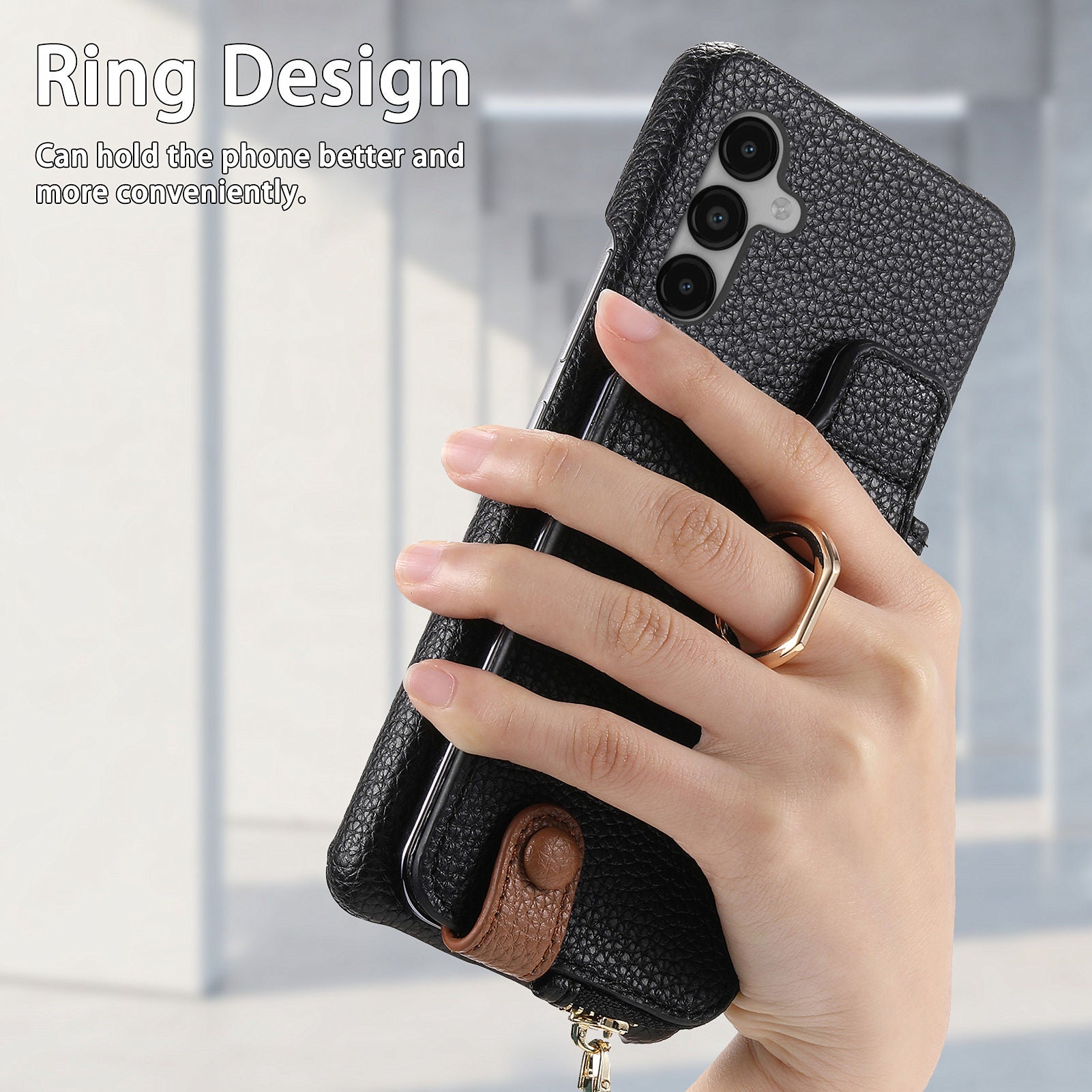 Y3 for Samsung Galaxy A14 5G / 4G Case Kickstand Leather+TPU Shockproof Phone Cover