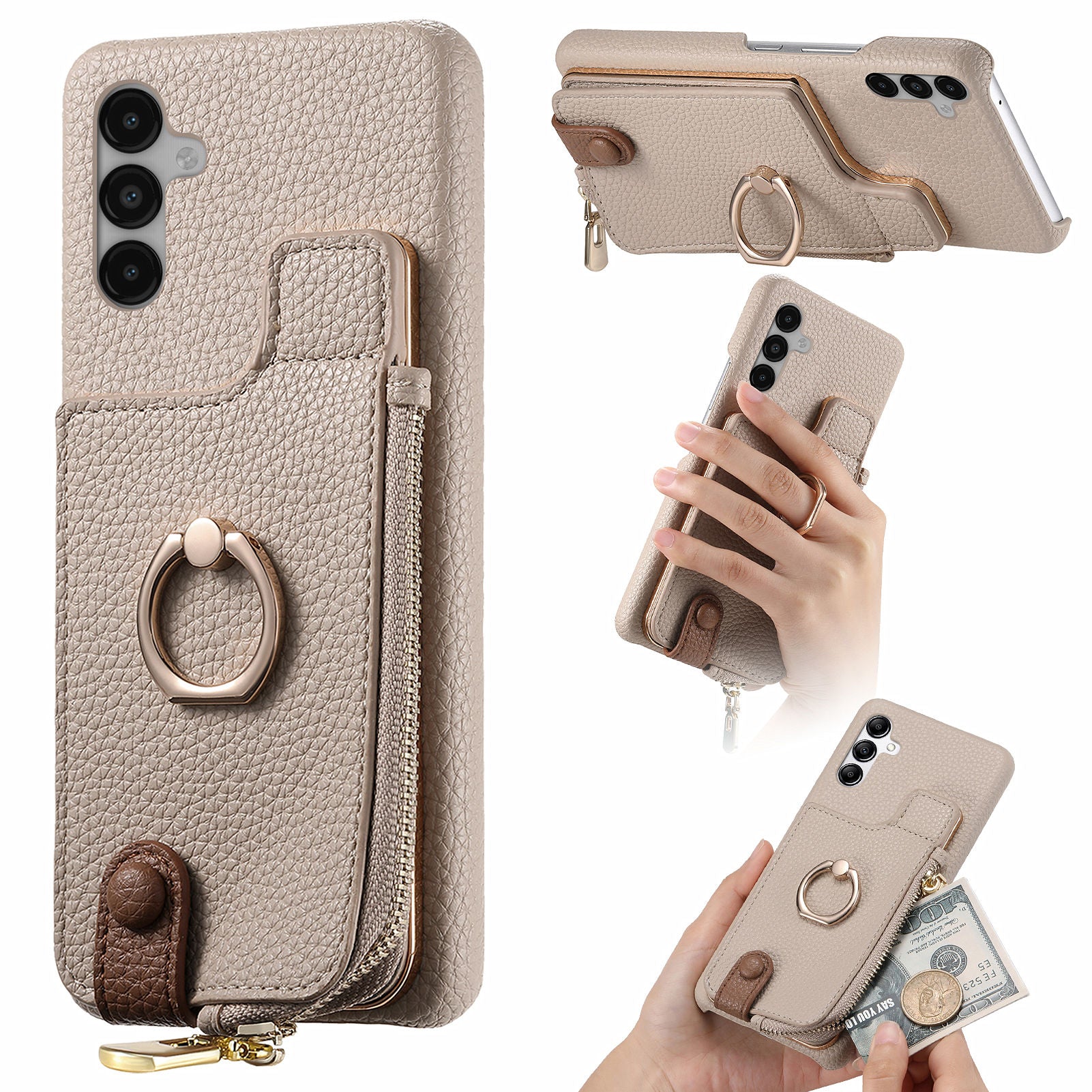 Y3 for Samsung Galaxy A14 5G / 4G Case Kickstand Leather+TPU Shockproof Phone Cover