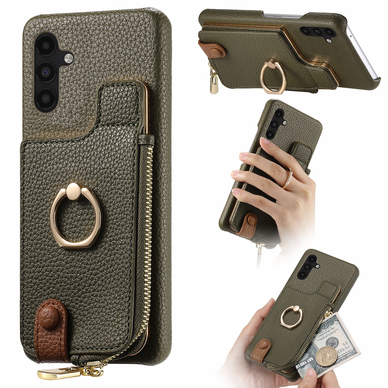 Y3 for Samsung Galaxy A13 5G Case Kickstand Leather+TPU RFID Blocking Phone Cover