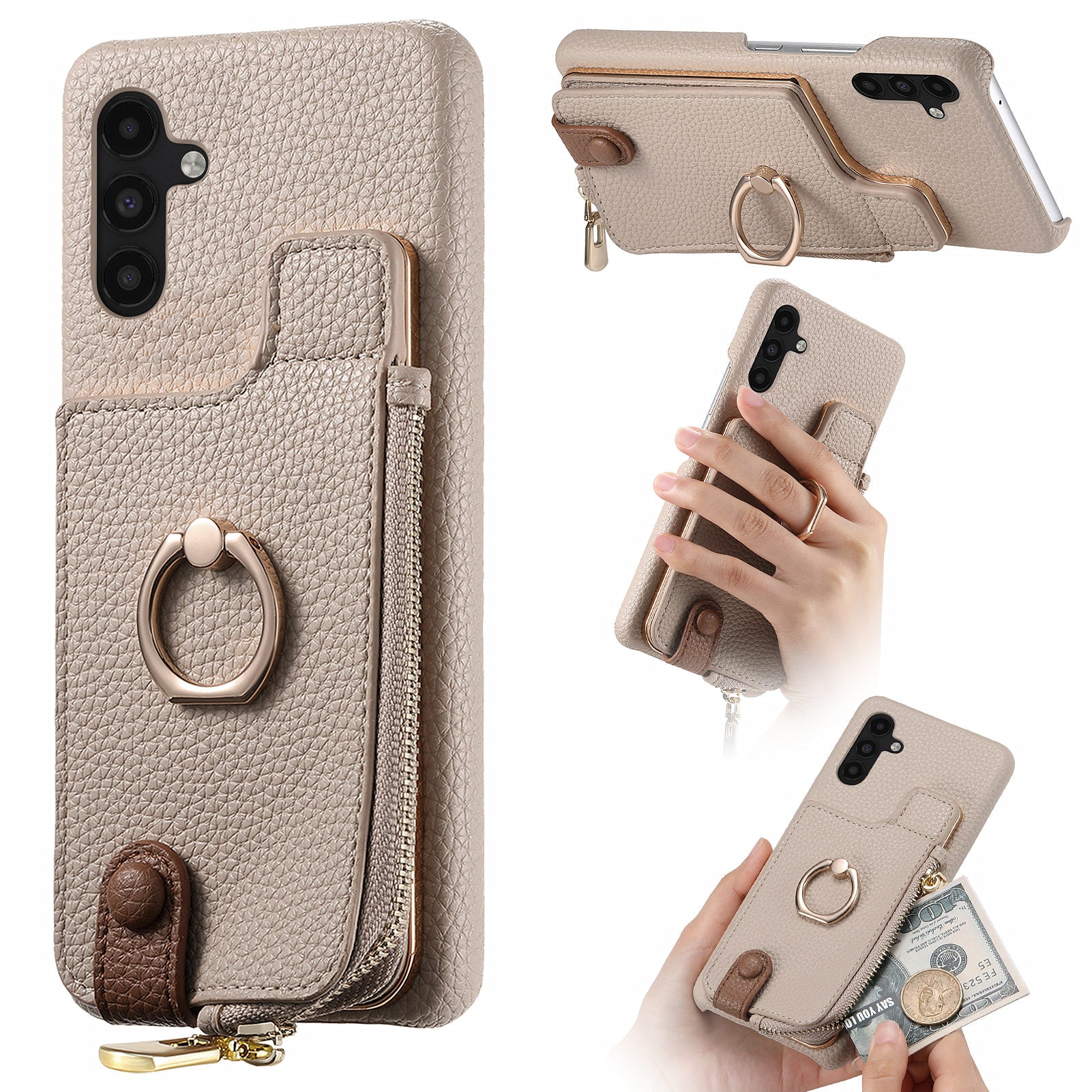 Y3 for Samsung Galaxy A13 5G Case Kickstand Leather+TPU RFID Blocking Phone Cover