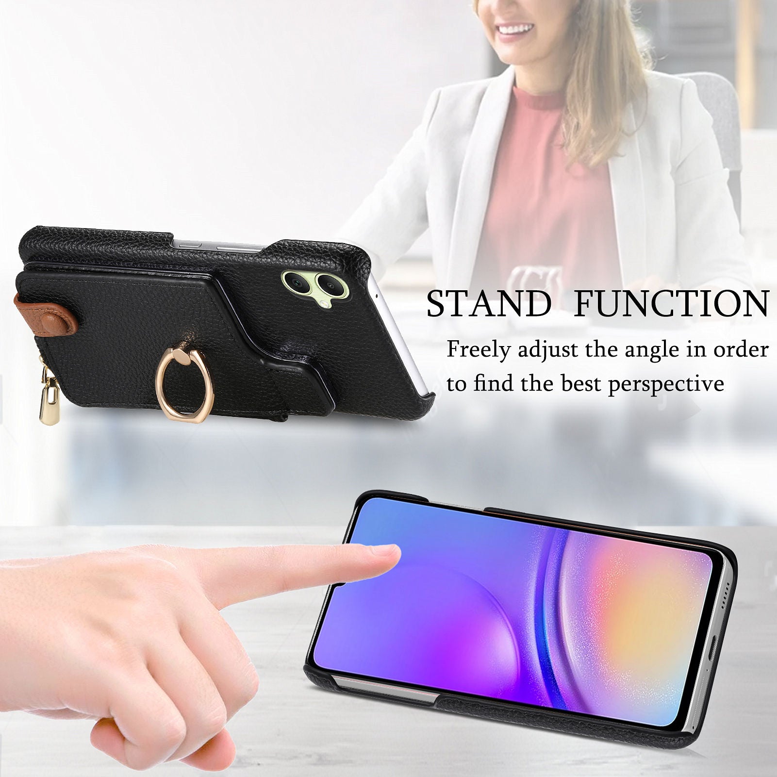 Y3 For Samsung Galaxy A05 4G Case RFID Blocking Leather+TPU Phone Protective Cover
