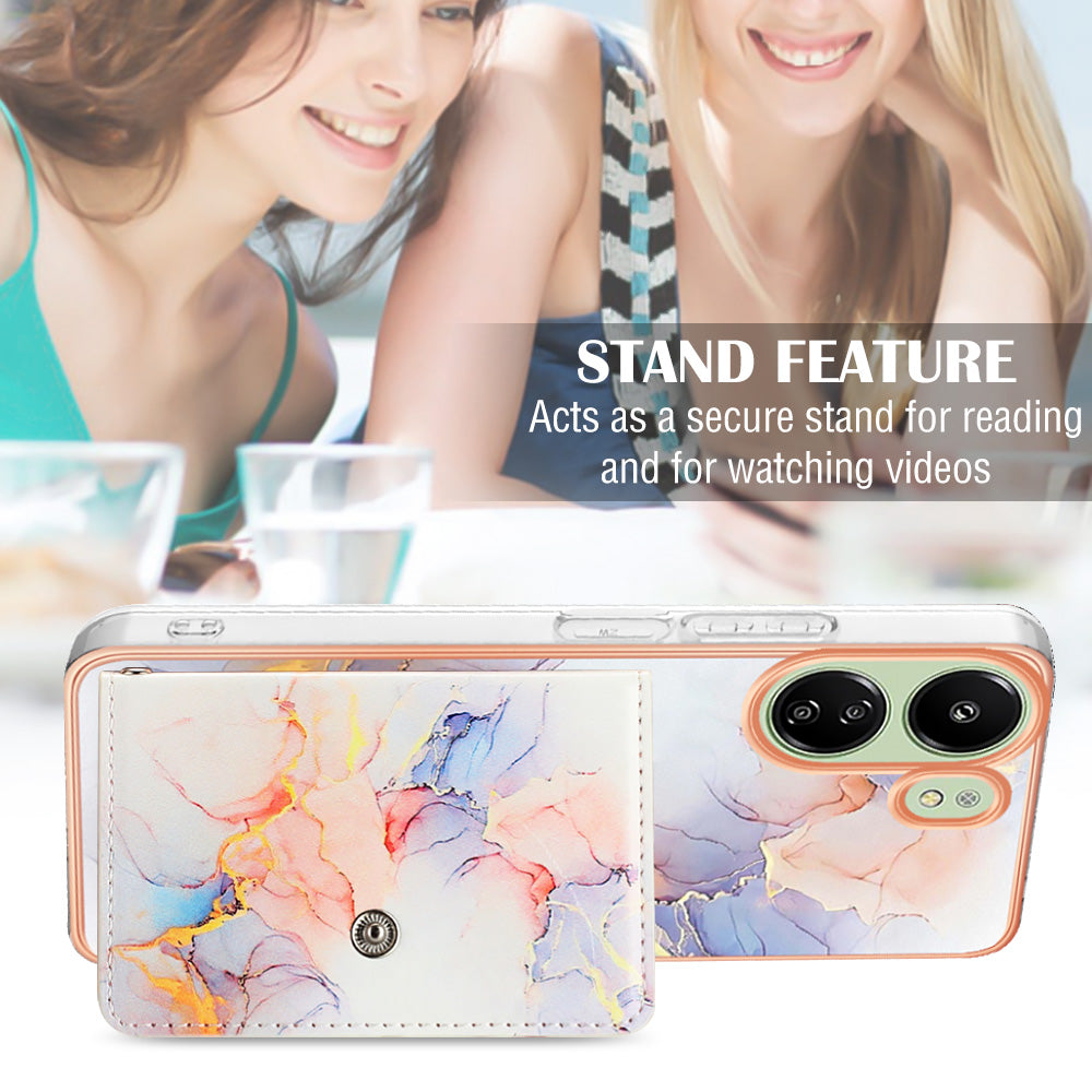 For Xiaomi Redmi 13C 4G / Poco C65 4G Case IMD Shock-Absorbent Phone Shell with Card Holder