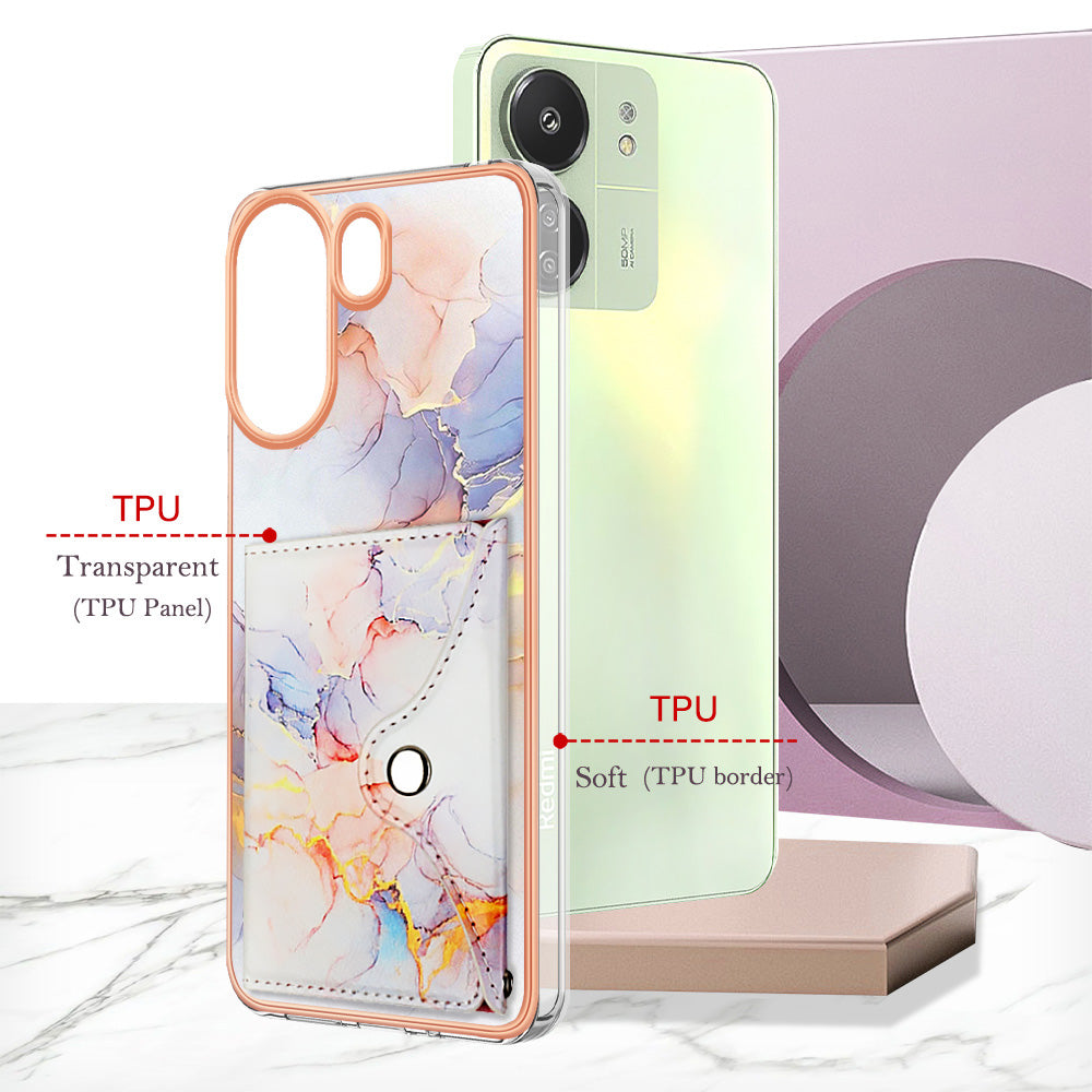 For Xiaomi Redmi 13C 4G / Poco C65 4G Case IMD Shock-Absorbent Phone Shell with Card Holder