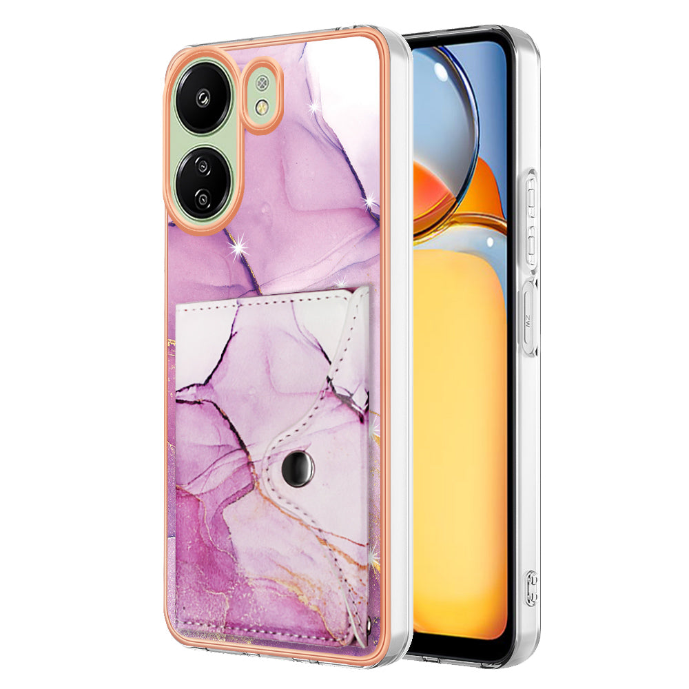 For Xiaomi Redmi 13C 4G / Poco C65 4G Case IMD Shock-Absorbent Phone Shell with Card Holder
