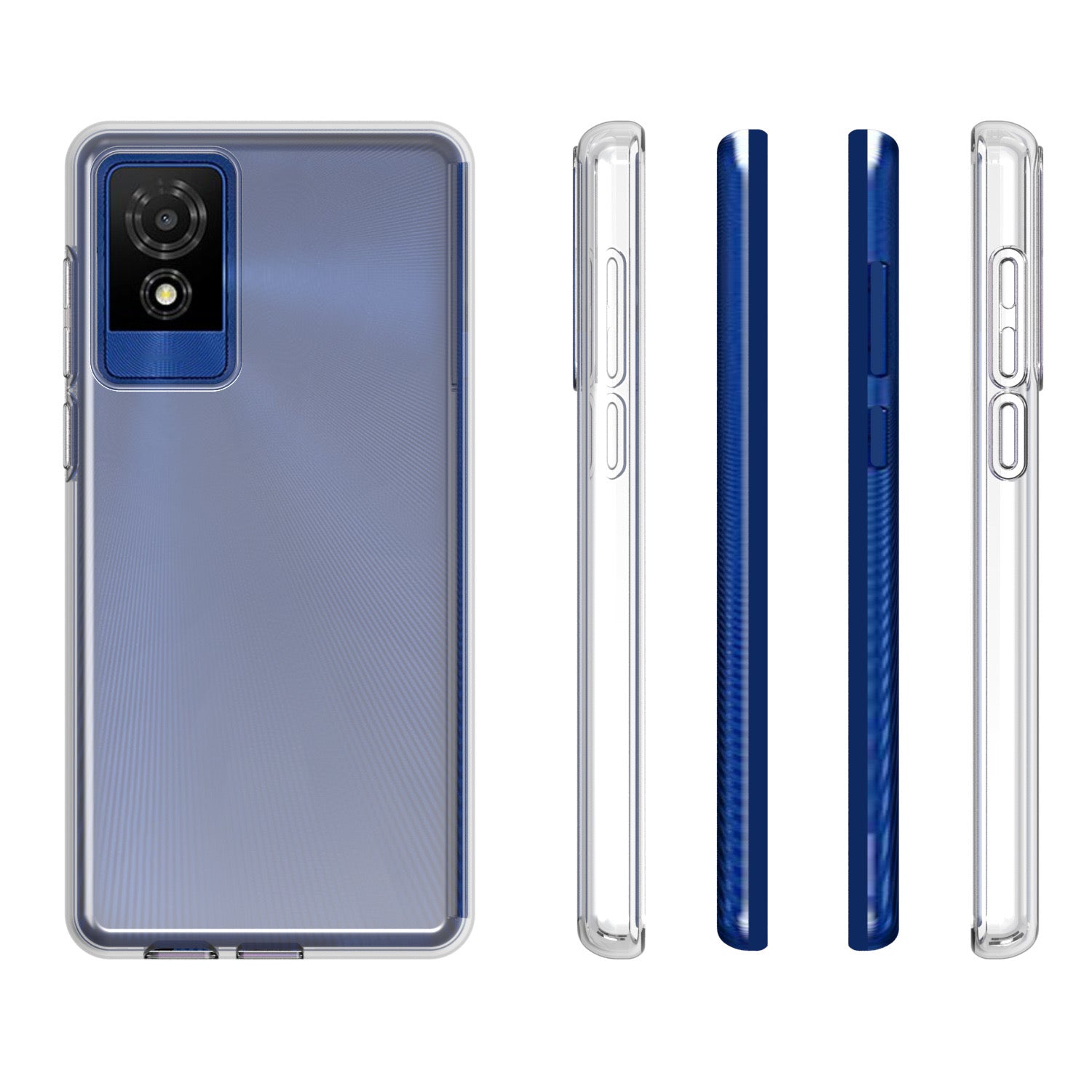 For TCL 501 Case Slim Fit Big Lens Hole Shockproof Flexible TPU Phone Cover