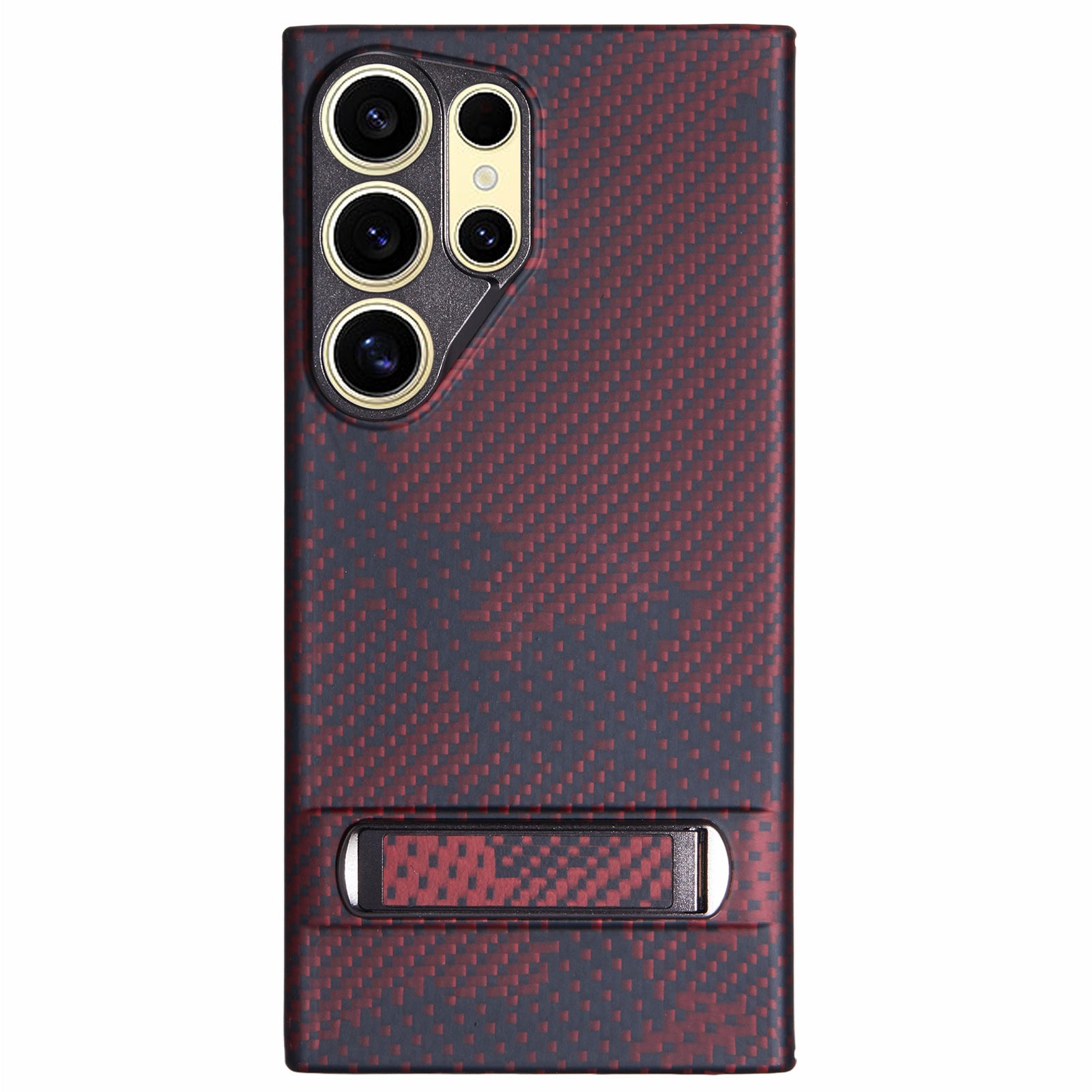 For Samsung Galaxy S24 Ultra Case Aramid Fiber Camouflage Pattern Kickstand Phone Cover