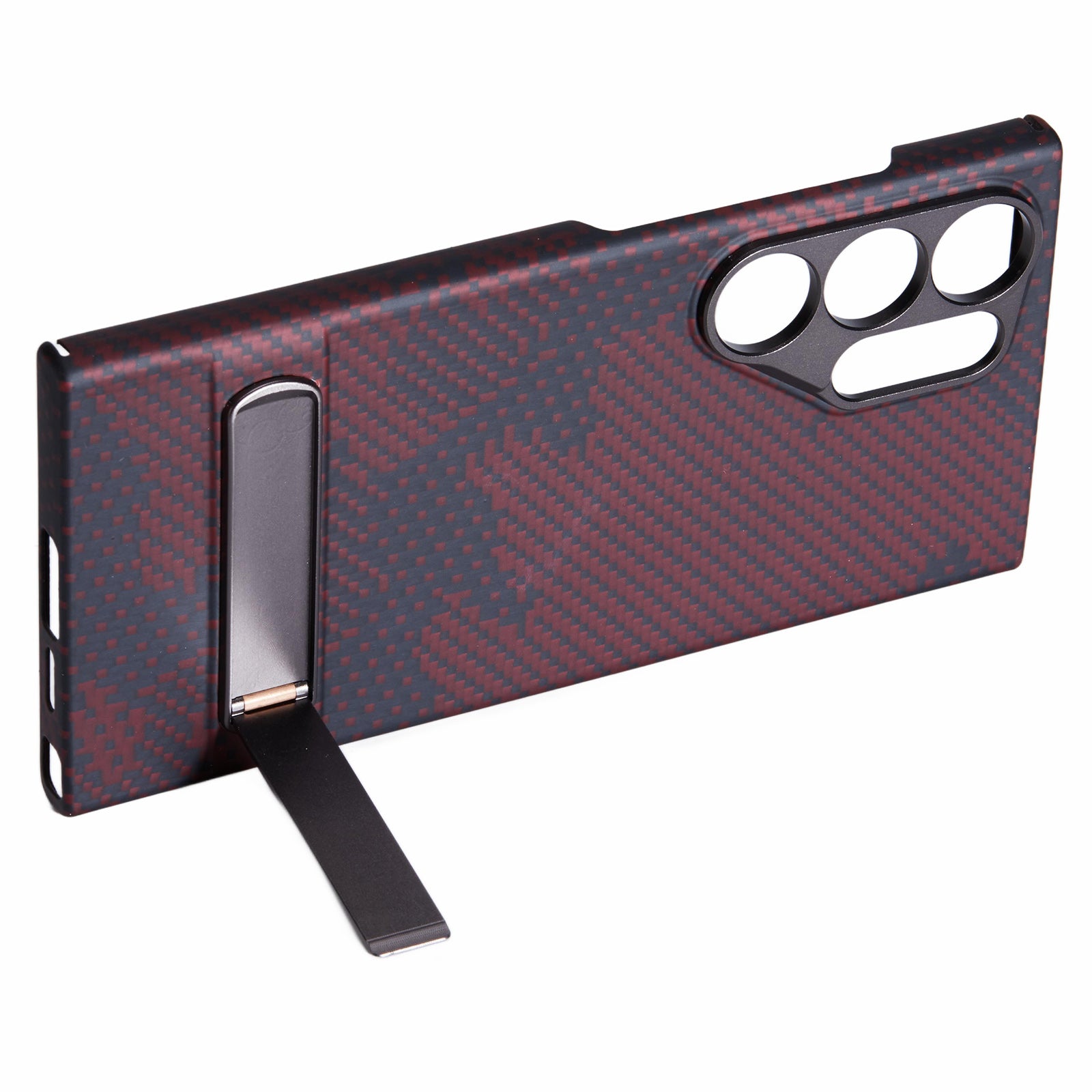 For Samsung Galaxy S24 Ultra Case Aramid Fiber Camouflage Pattern Kickstand Phone Cover