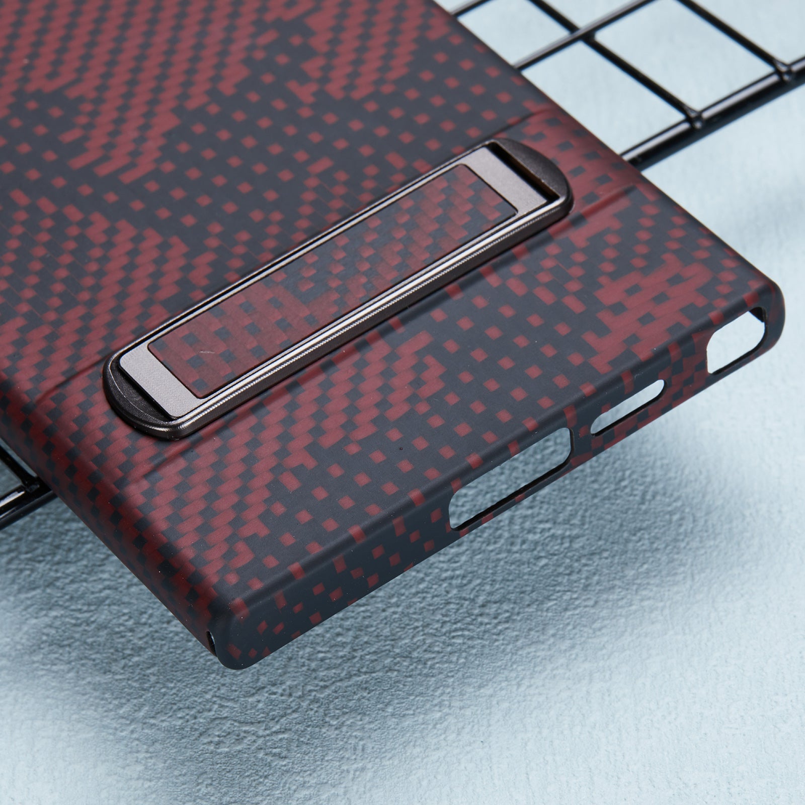 For Samsung Galaxy S24 Ultra Case Aramid Fiber Camouflage Pattern Kickstand Phone Cover