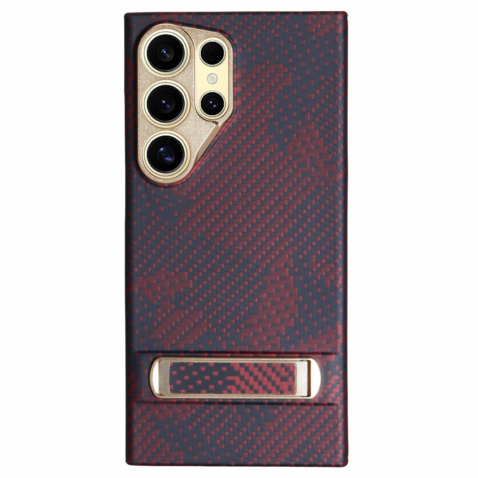 For Samsung Galaxy S24 Ultra Case Aramid Fiber Camouflage Pattern Kickstand Phone Cover