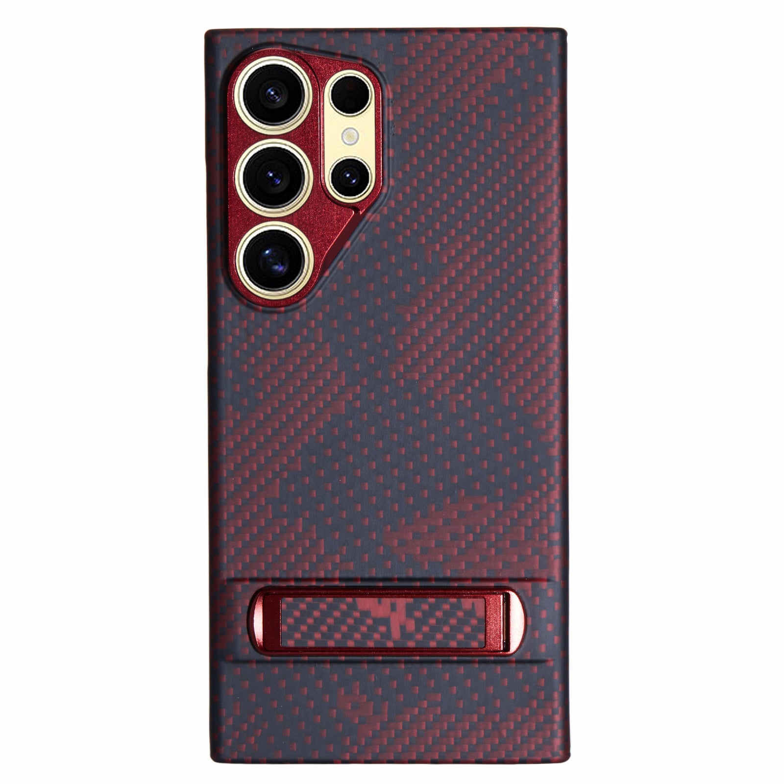 For Samsung Galaxy S24 Ultra Case Aramid Fiber Camouflage Pattern Kickstand Phone Cover