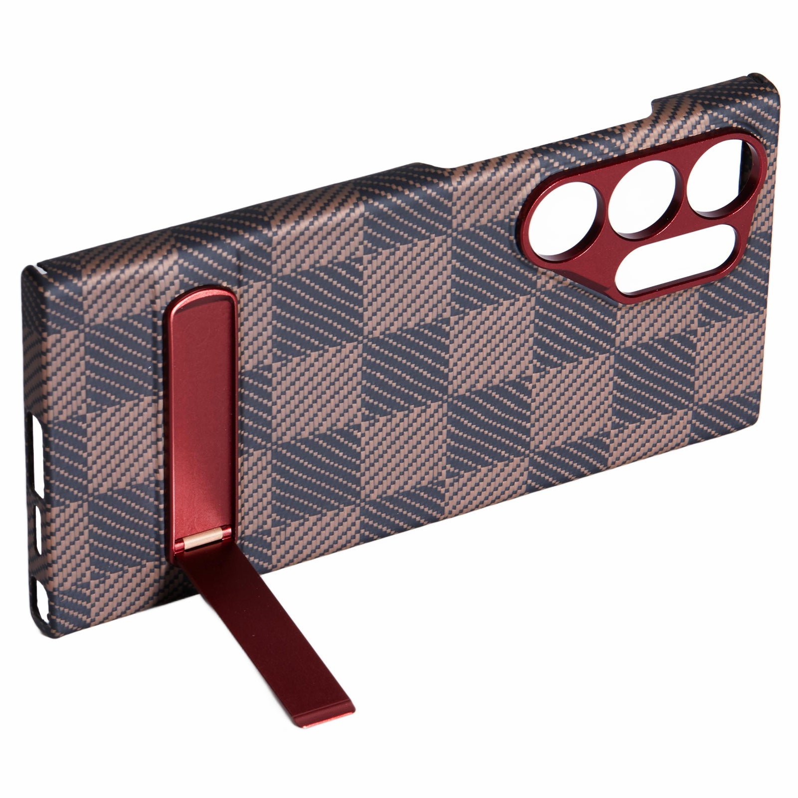 For Samsung Galaxy S24 Ultra Case Metal Lens Protection Aramid Fiber Phone Cover with Kickstand
