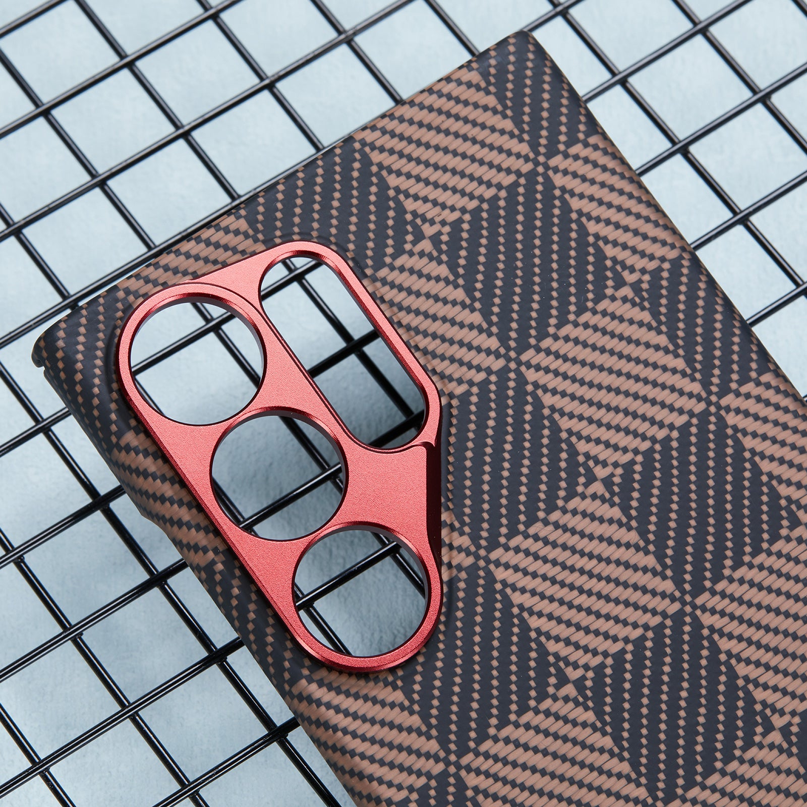 For Samsung Galaxy S24 Ultra Case Metal Lens Protection Aramid Fiber Phone Cover with Kickstand