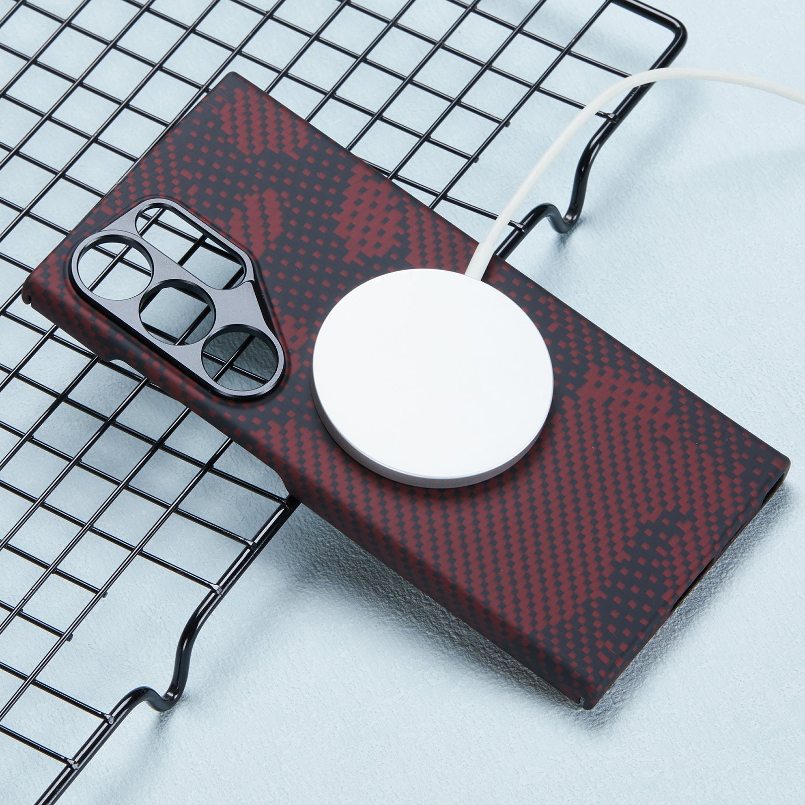 For Samsung Galaxy S24 Ultra Case Compatible with MagSafe Aramid Fiber Slim Light Phone Cover