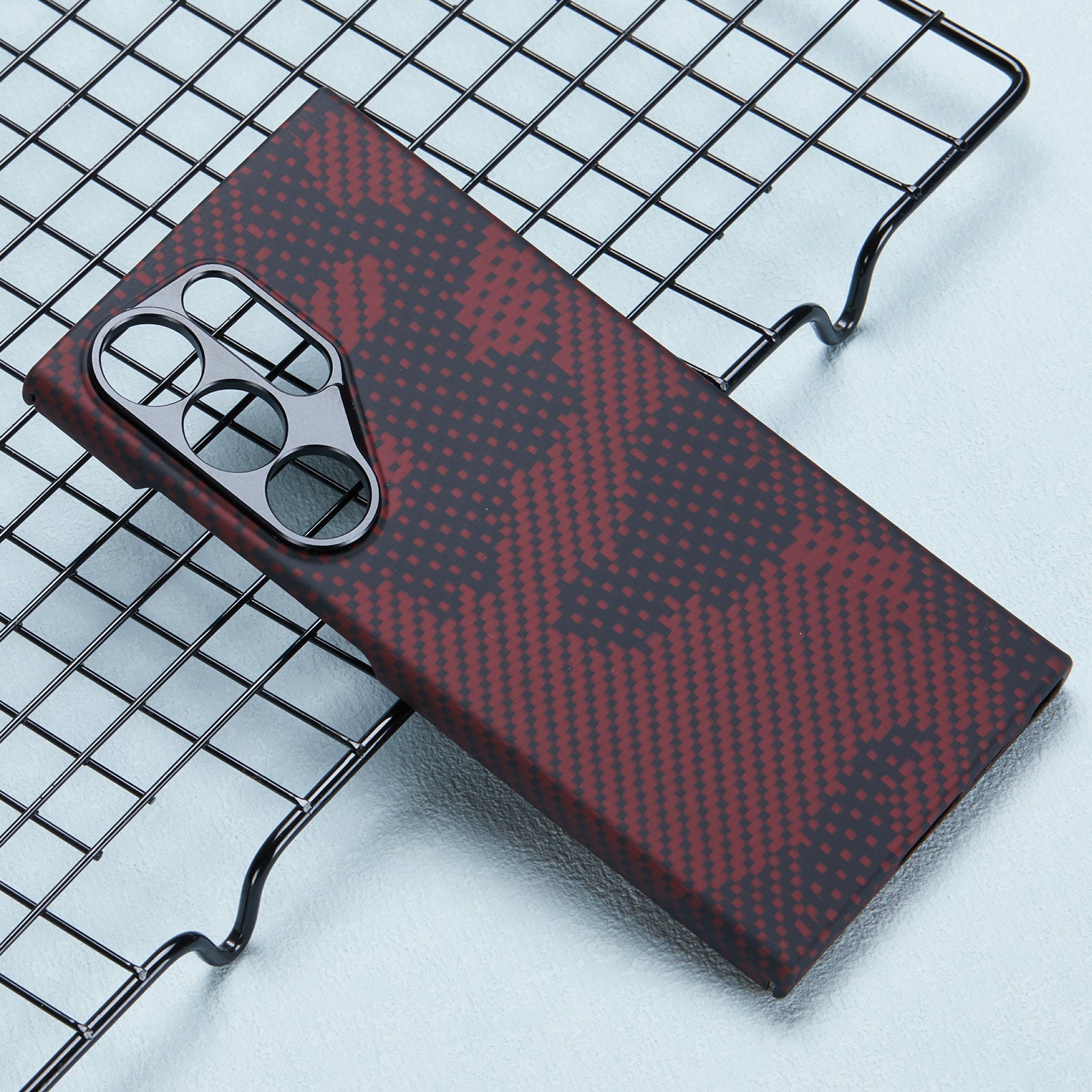 For Samsung Galaxy S24 Ultra Aramid Fiber Phone Case 600D Fine Texture Metal Lens Cover