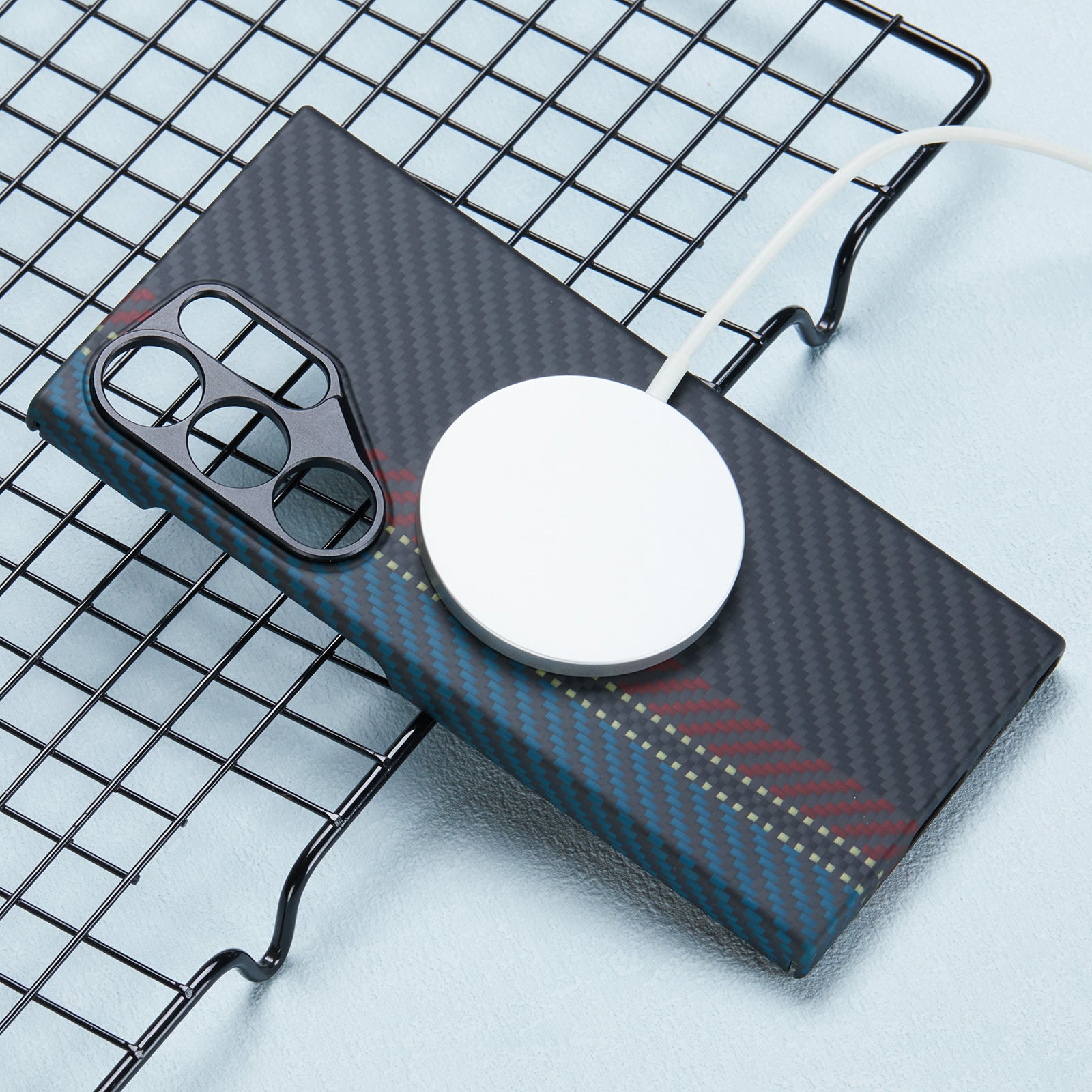 For Samsung Galaxy S24 Ultra Case Compatible with MagSafe Aramid Fiber Weave Pattern Phone Cover
