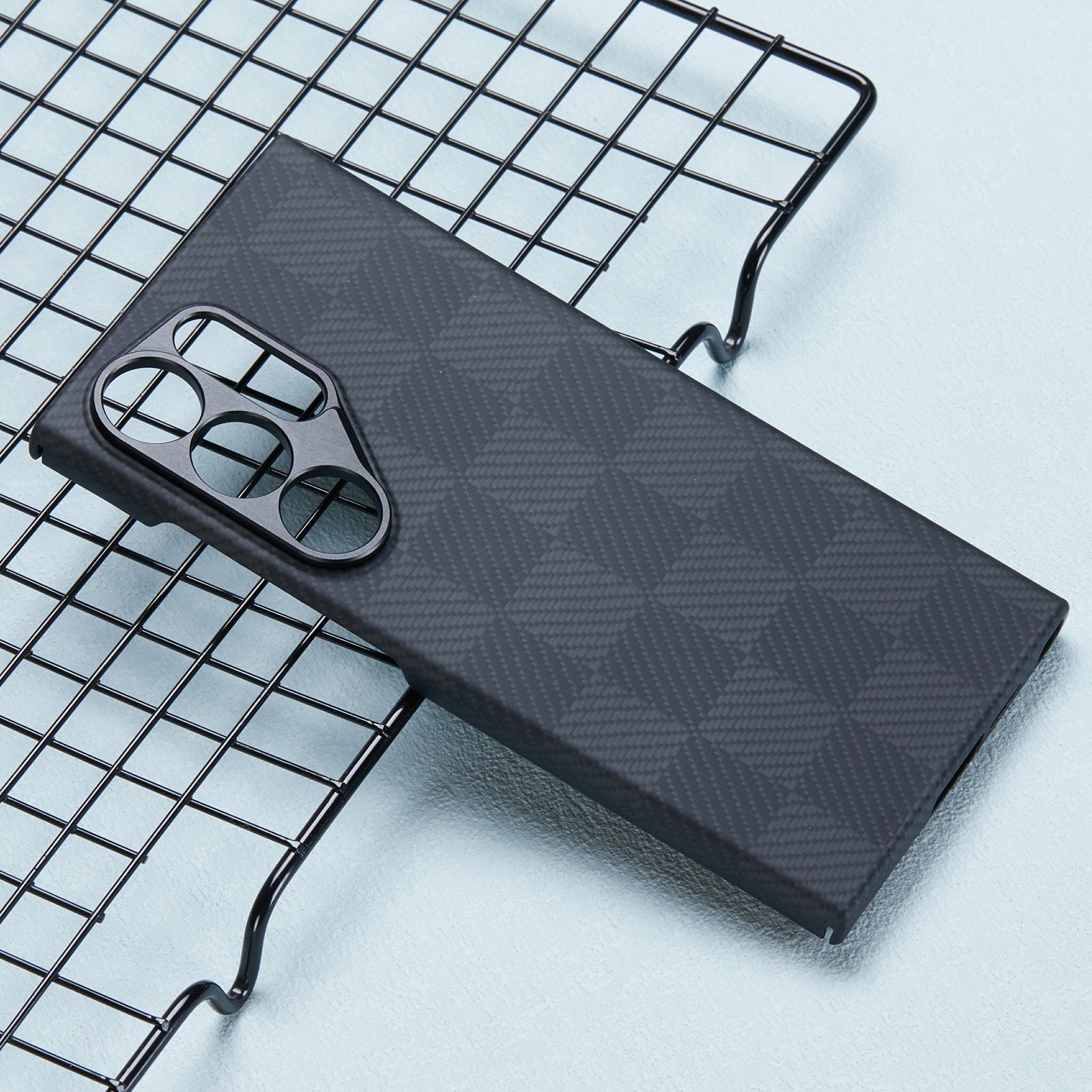 For Samsung Galaxy S24 Ultra Aramid Fiber Case Metal Lens Protection Phone Cover Case-Less Touch Feeling