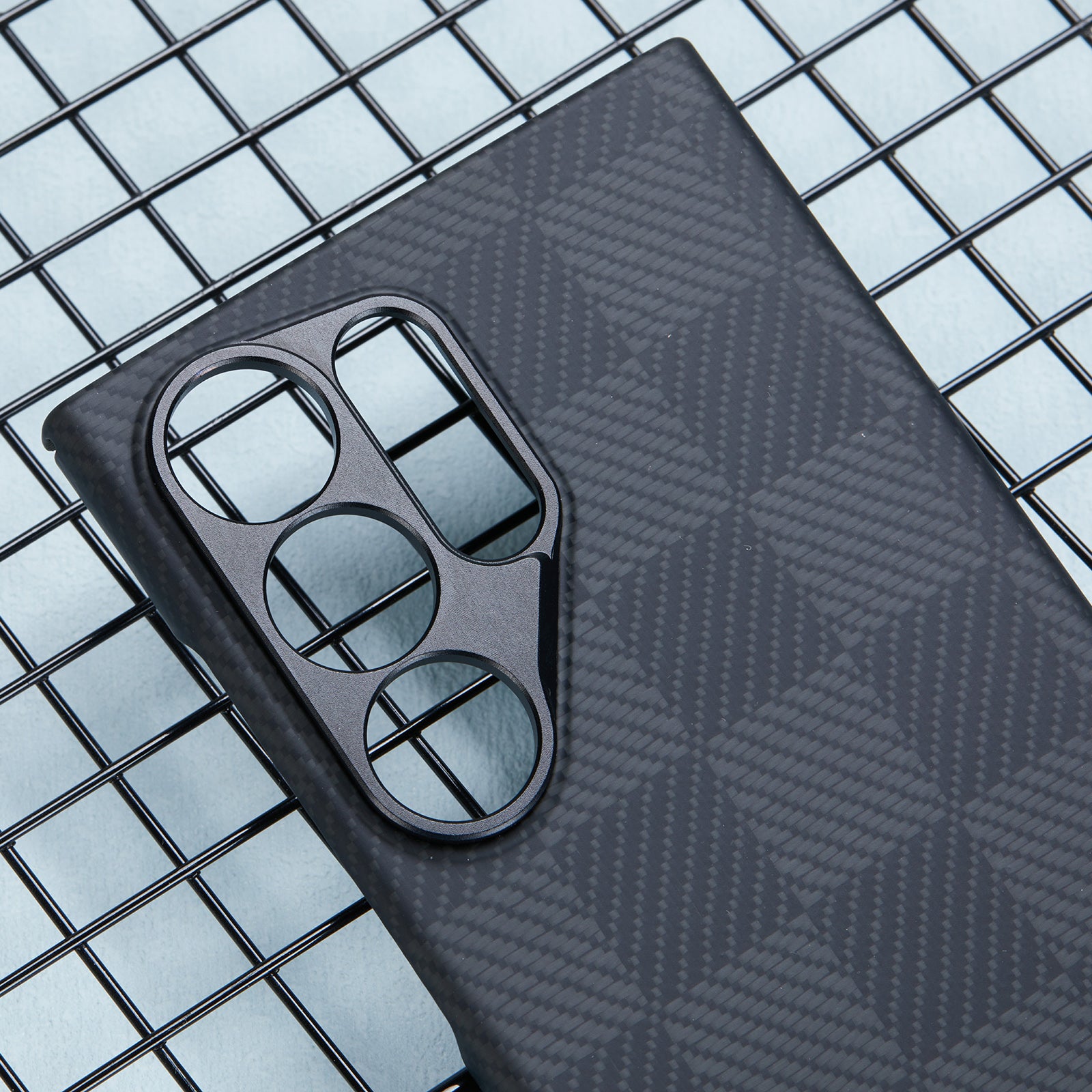 For Samsung Galaxy S24 Ultra Aramid Fiber Case Metal Lens Protection Phone Cover Case-Less Touch Feeling
