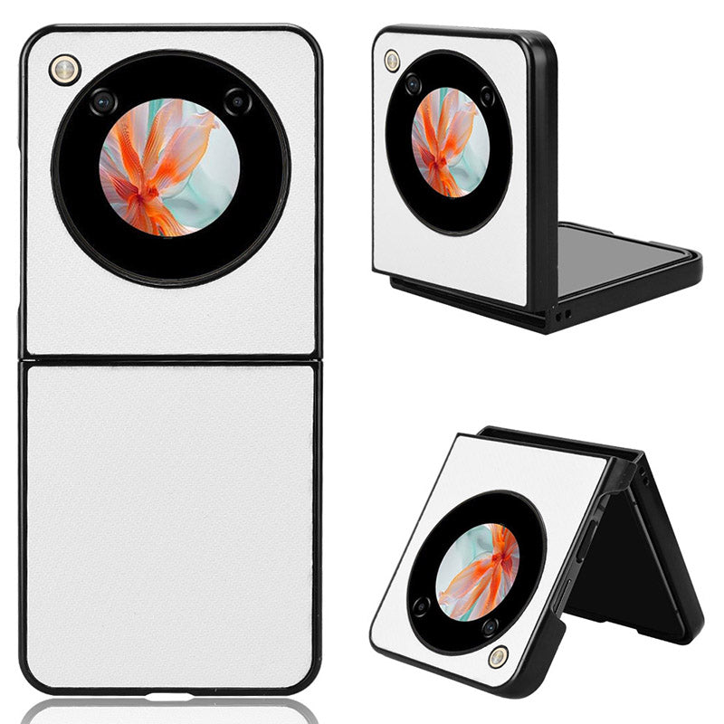 For ZTE nubia Flip 5G Case Drop-proof PU Leather Coated PC Phone Cover