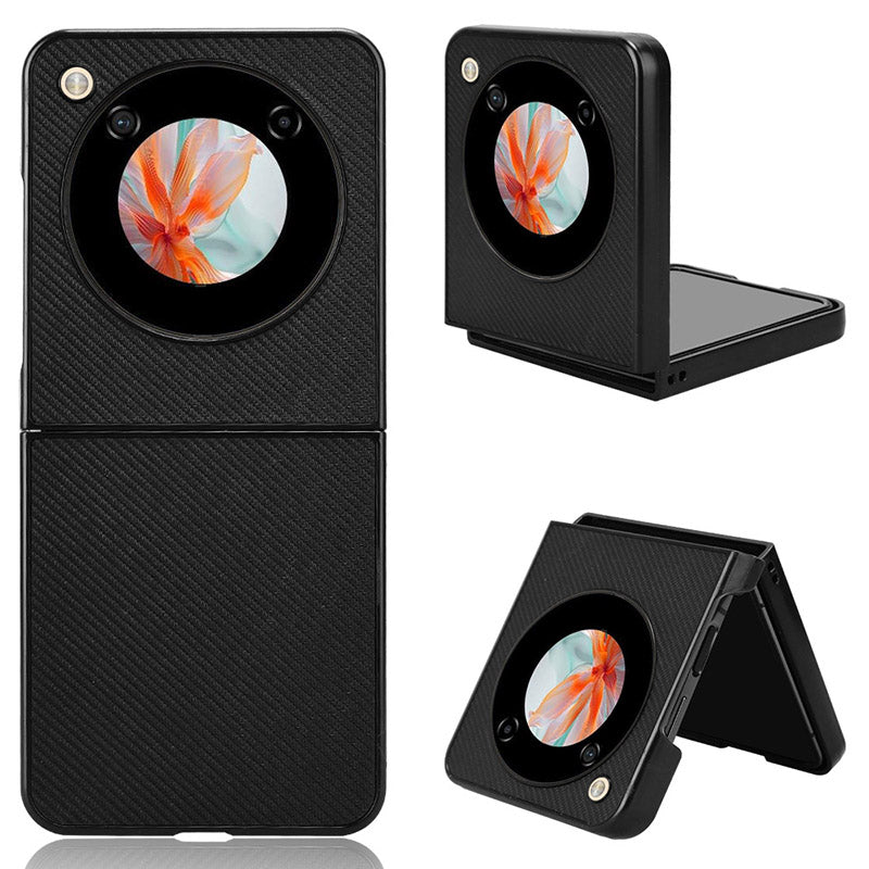 For ZTE nubia Flip 5G Case Drop-proof PU Leather Coated PC Phone Cover