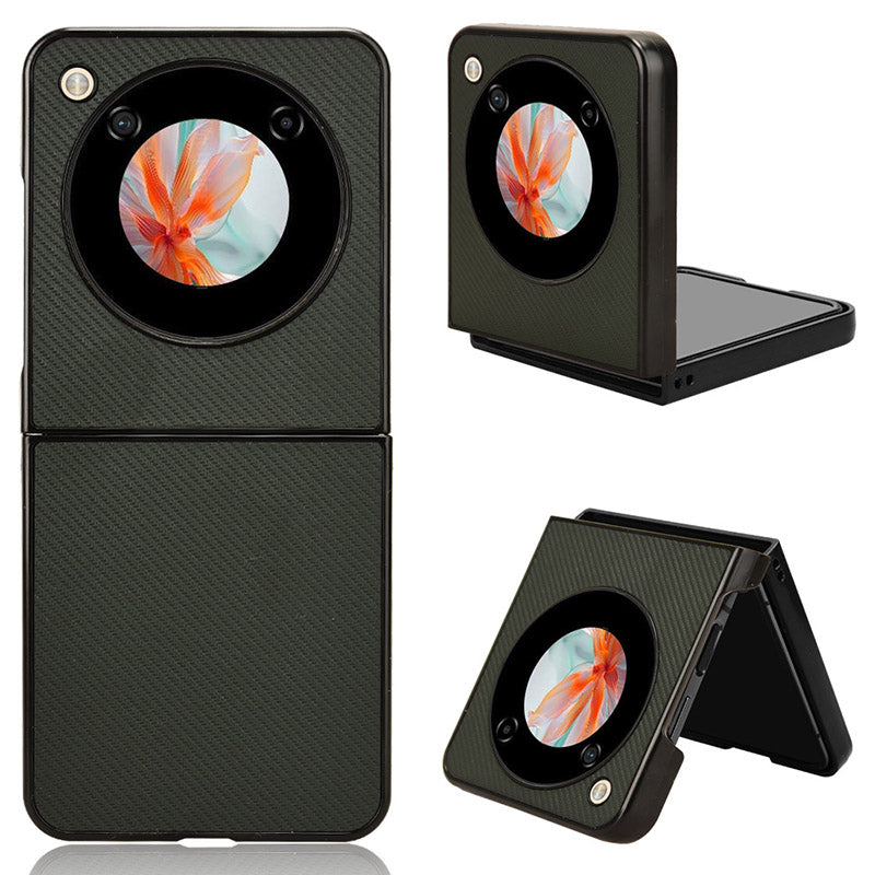 For ZTE nubia Flip 5G Case Drop-proof PU Leather Coated PC Phone Cover