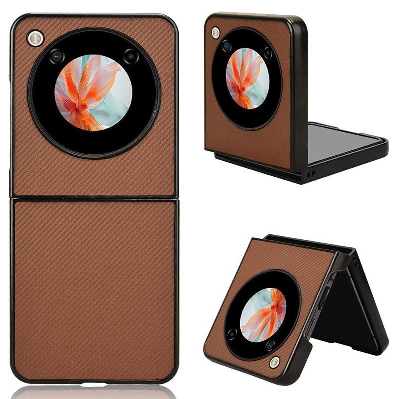 For ZTE nubia Flip 5G Case Drop-proof PU Leather Coated PC Phone Cover