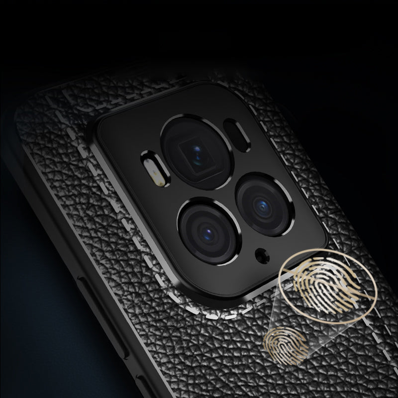 For Honor Magic6 Ultimate 5G Case Non-Slip Grip Litchi Texture TPU Phone Cover