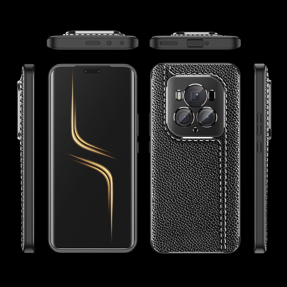 For Honor Magic6 Ultimate 5G Case Non-Slip Grip Litchi Texture TPU Phone Cover