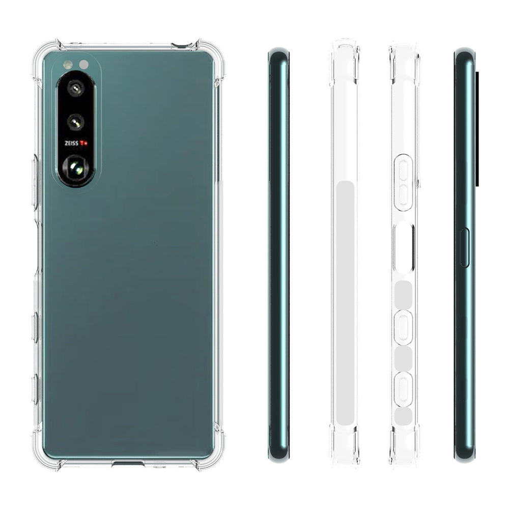 For Sony Xperia 5 III 5G Case Clear TPU Four Corners Bump Proof Phone Cover