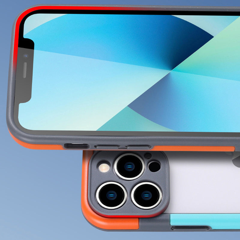 WOLMTT For iPhone 13 Pro Max 6.7 inch Case Dual Color Frame PC+TPU Anti-scratch Phone Cover