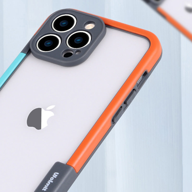 WOLMTT For iPhone 13 Pro Max 6.7 inch Case Dual Color Frame PC+TPU Anti-scratch Phone Cover