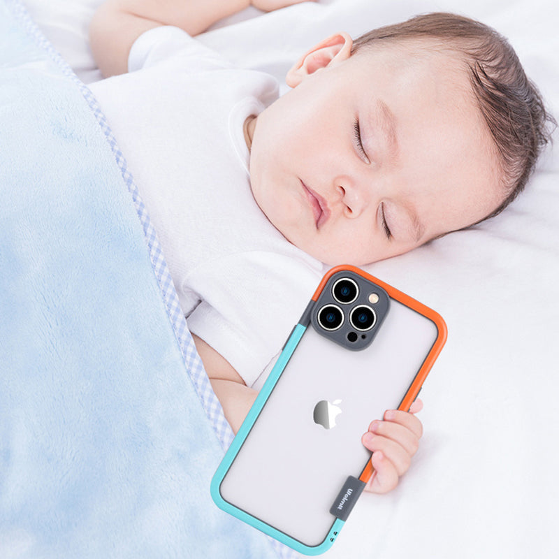 WOLMTT For iPhone 13 Pro Max 6.7 inch Case Dual Color Frame PC+TPU Anti-scratch Phone Cover