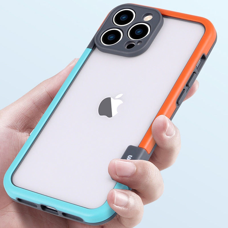 WOLMTT For iPhone 13 Pro Max 6.7 inch Case Dual Color Frame PC+TPU Anti-scratch Phone Cover