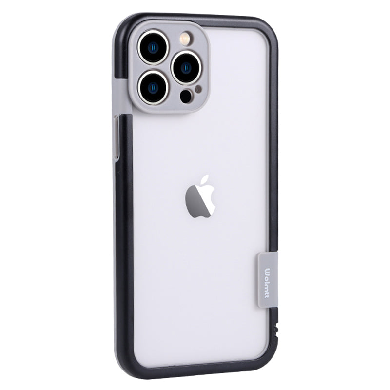 WOLMTT For iPhone 13 Pro Max 6.7 inch Case Dual Color Frame PC+TPU Anti-scratch Phone Cover