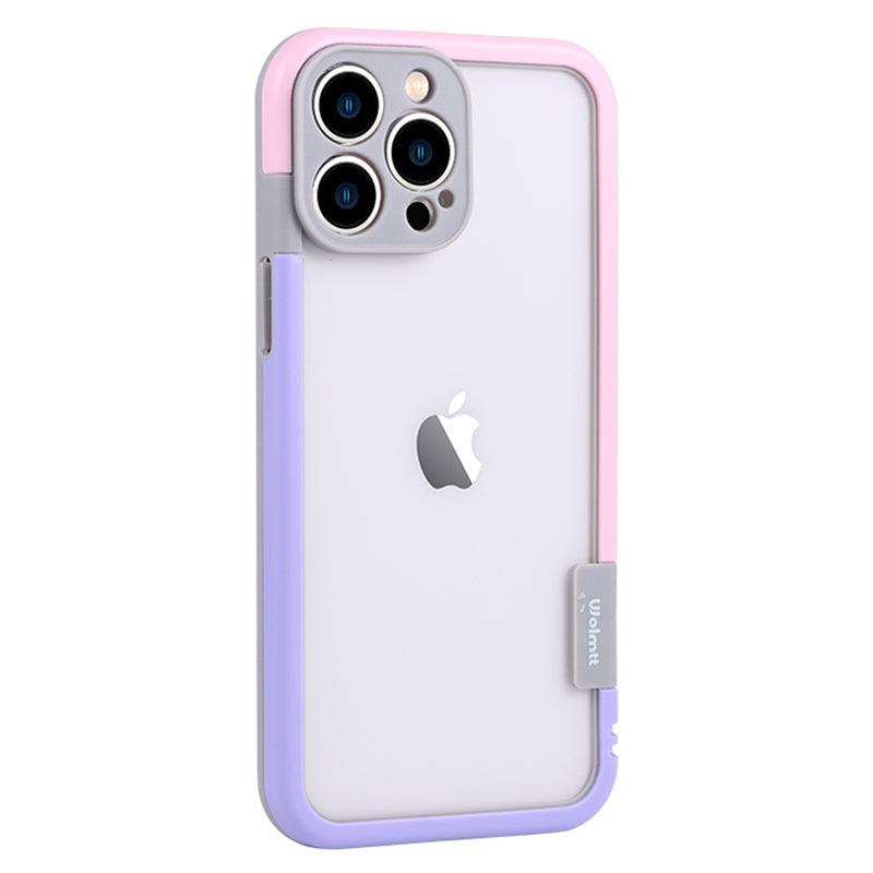 WOLMTT For iPhone 13 Pro Max 6.7 inch Case Dual Color Frame PC+TPU Anti-scratch Phone Cover