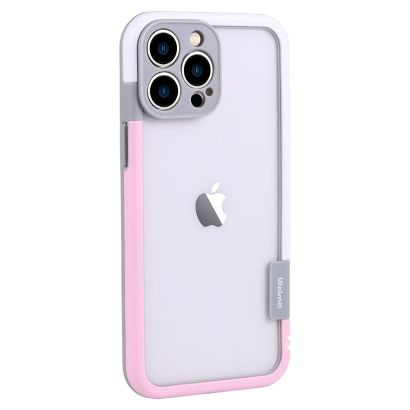 WOLMTT For iPhone 14 Pro Dual Color Frame Case PC+TPU Shockproof Phone Cover