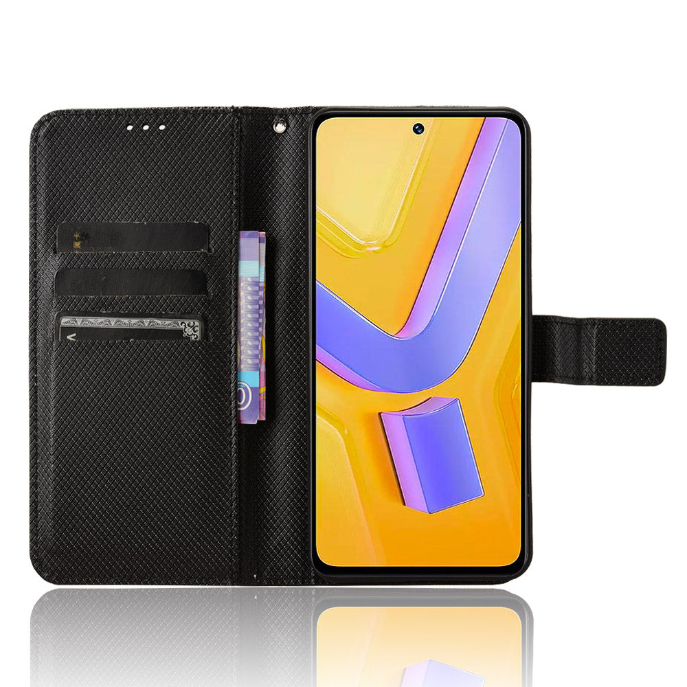 For vivo Y200e 5G / V40 SE 5G / Y100 5G (Indonesia) / V30 Lite 4G / T3 5G / Y100 4G / V30 SE 5G Case Diamond Texture Flip Phone Cover