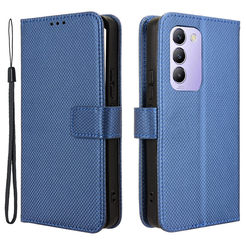 For vivo Y200e 5G / V40 SE 5G / Y100 5G (Indonesia) / V30 Lite 4G / T3 5G / Y100 4G / V30 SE 5G Case Diamond Texture Flip Phone Cover