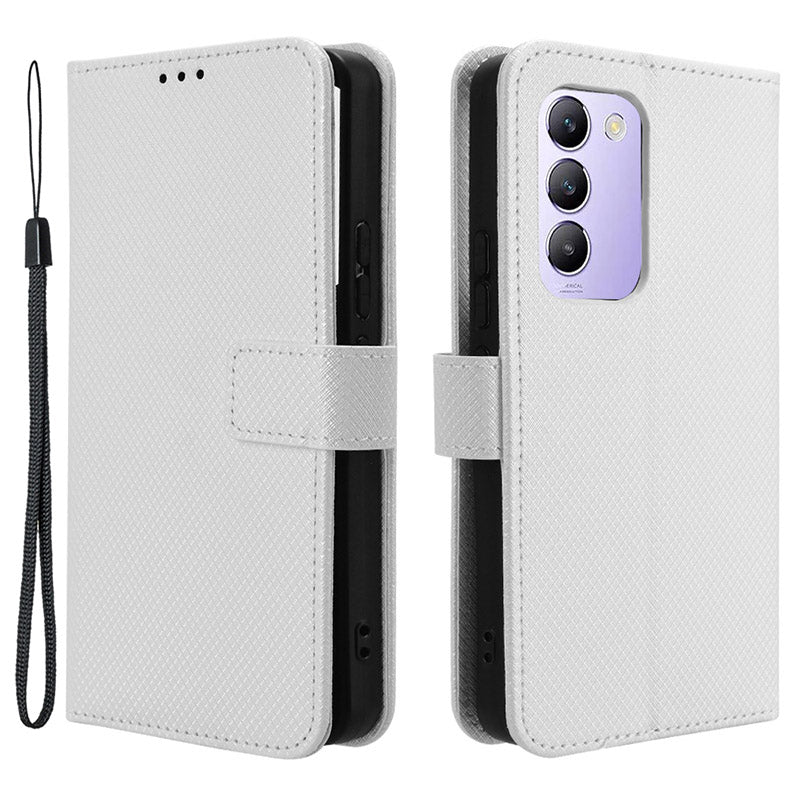 For vivo Y200e 5G / V40 SE 5G / Y100 5G (Indonesia) / V30 Lite 4G / T3 5G / Y100 4G / V30 SE 5G Case Diamond Texture Flip Phone Cover